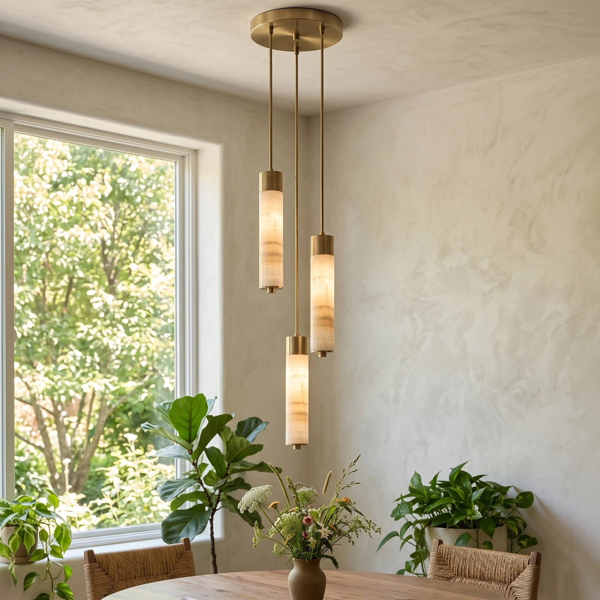 Harvenstone Alabaster Column Chandelier