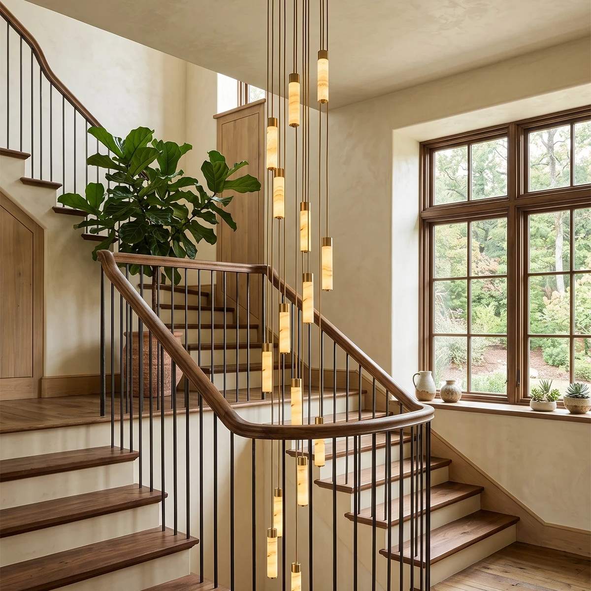 Harvenstone Alabaster Column Chandelier