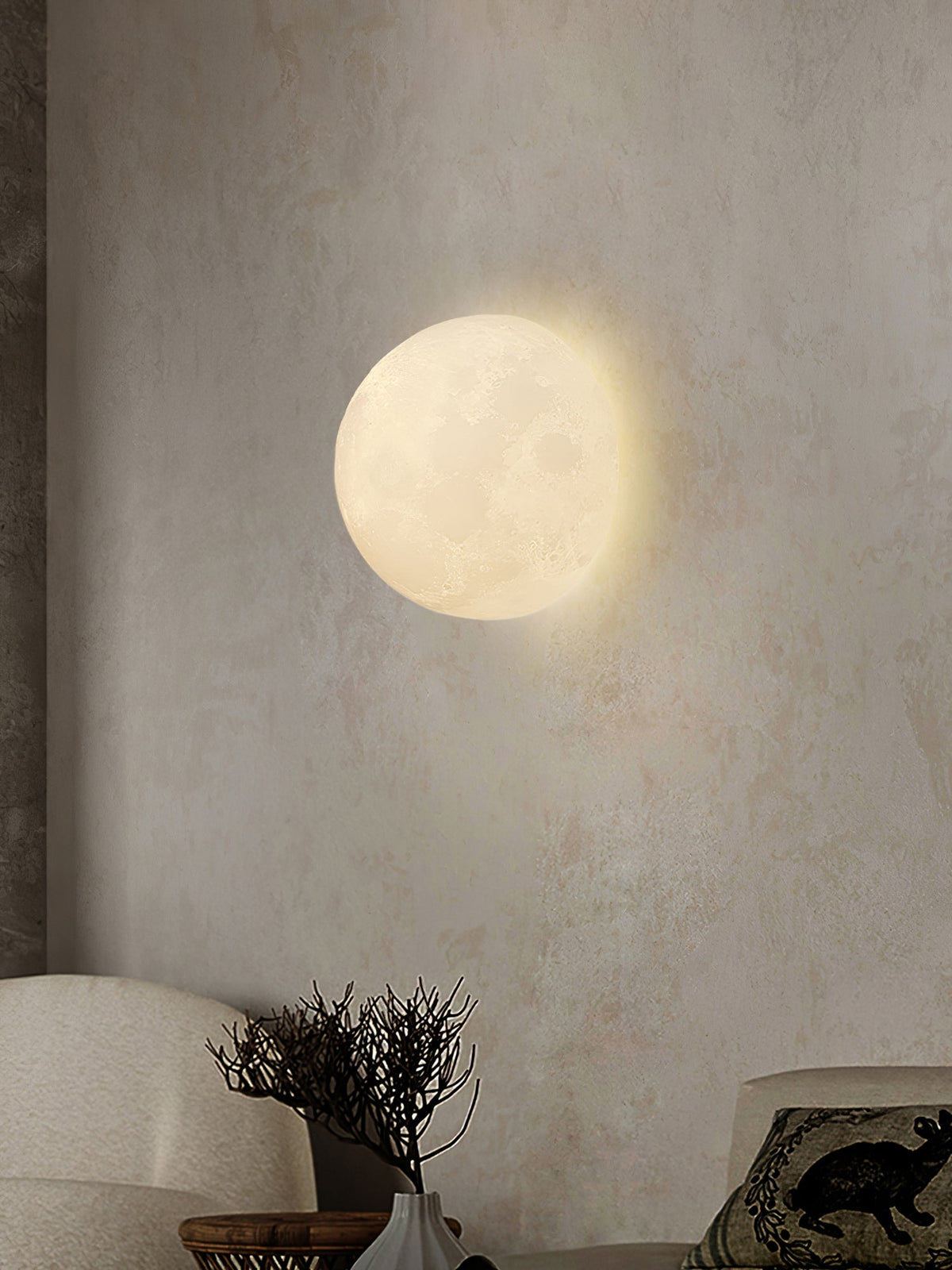 Brivel Nordic Art Moon 3D Plastic Wall Lamp