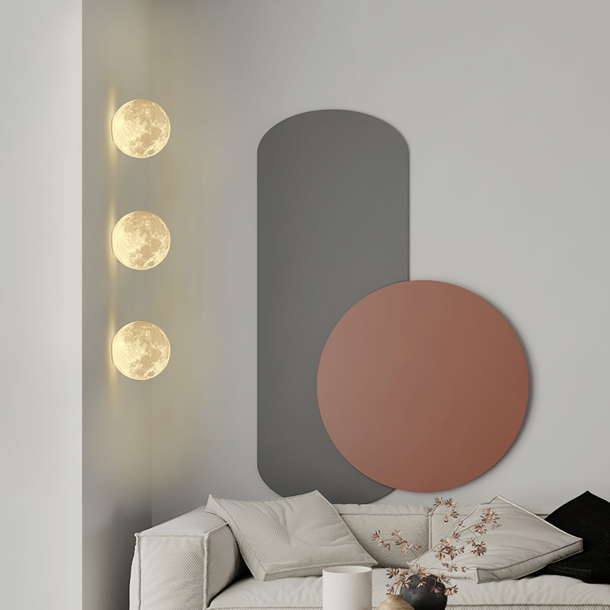 Brivel Nordic Art Moon 3D Plastic Wall Lamp