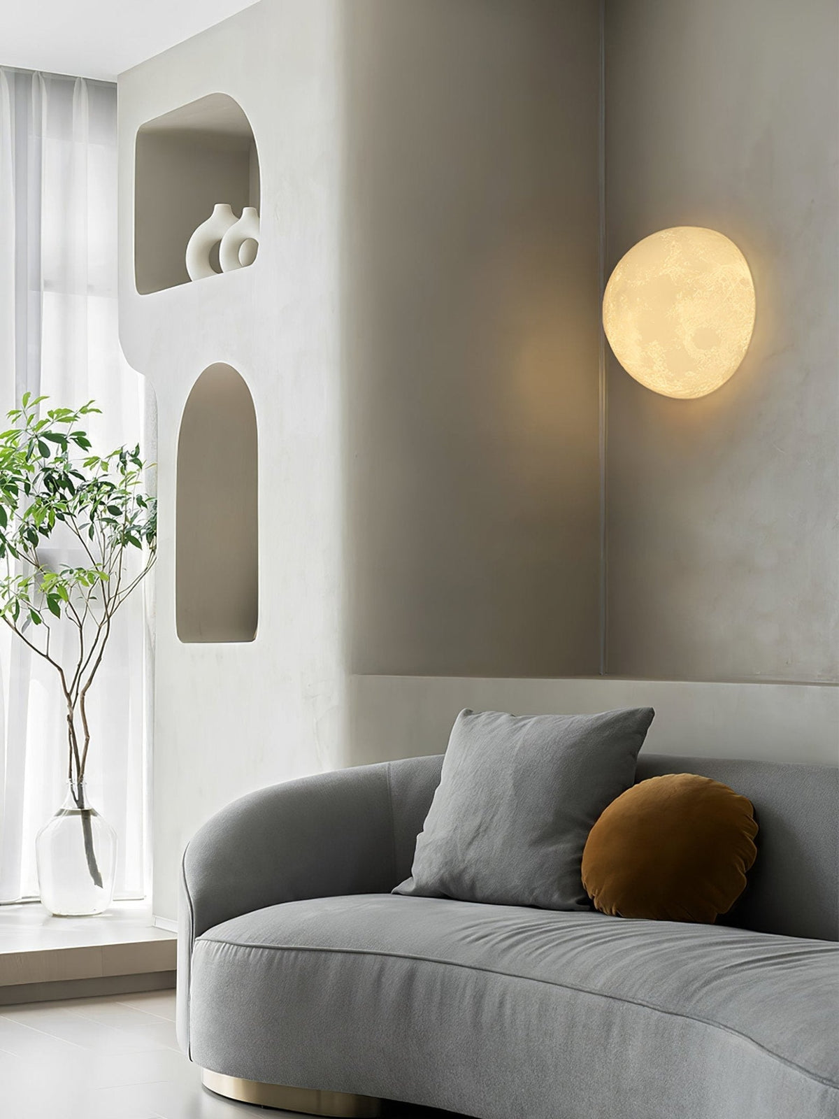 Brivel Nordic Art Moon 3D Plastic Wall Lamp