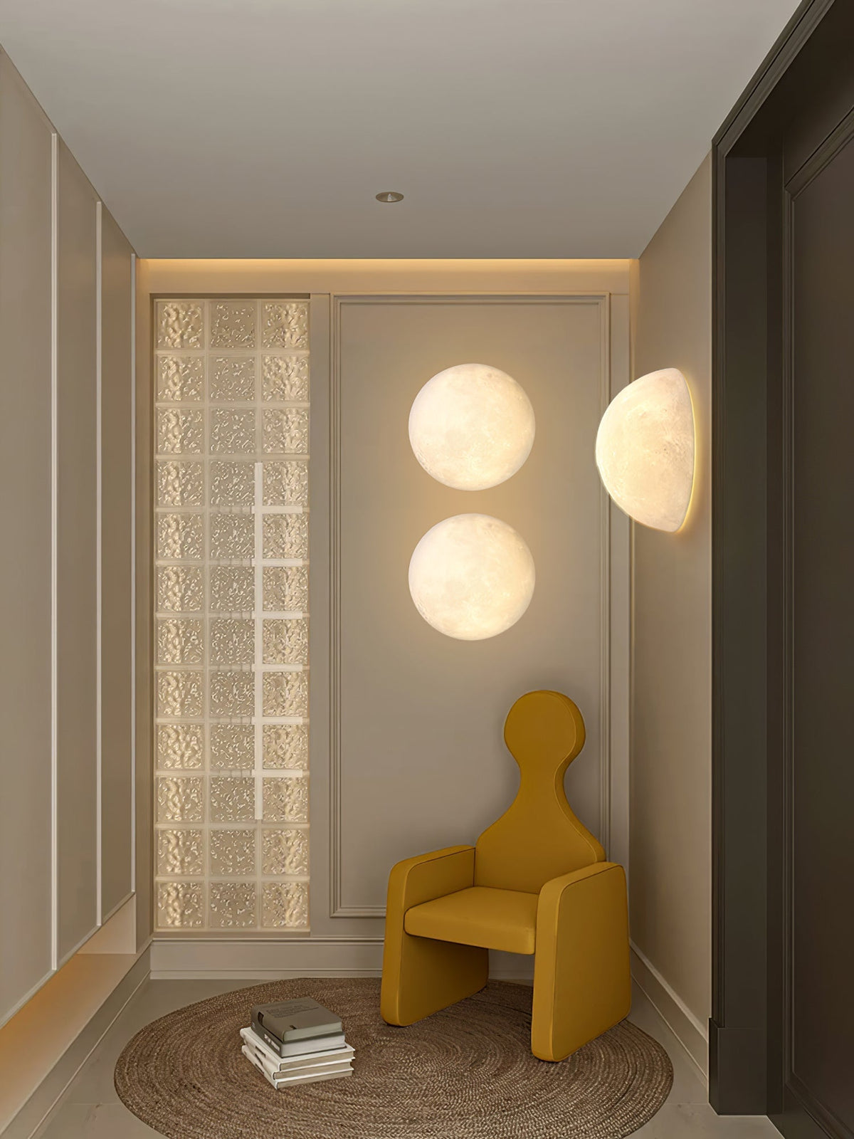Brivel Nordic Art Moon 3D Plastic Wall Lamp