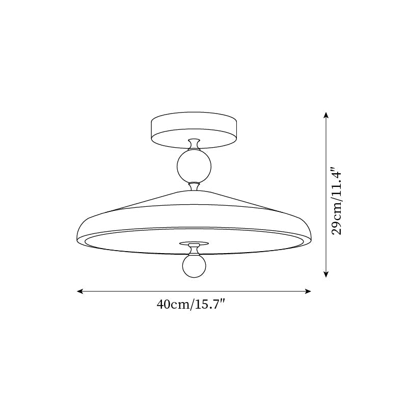 Sorvian Ceiling Light Wooden Frame Round Midcentury