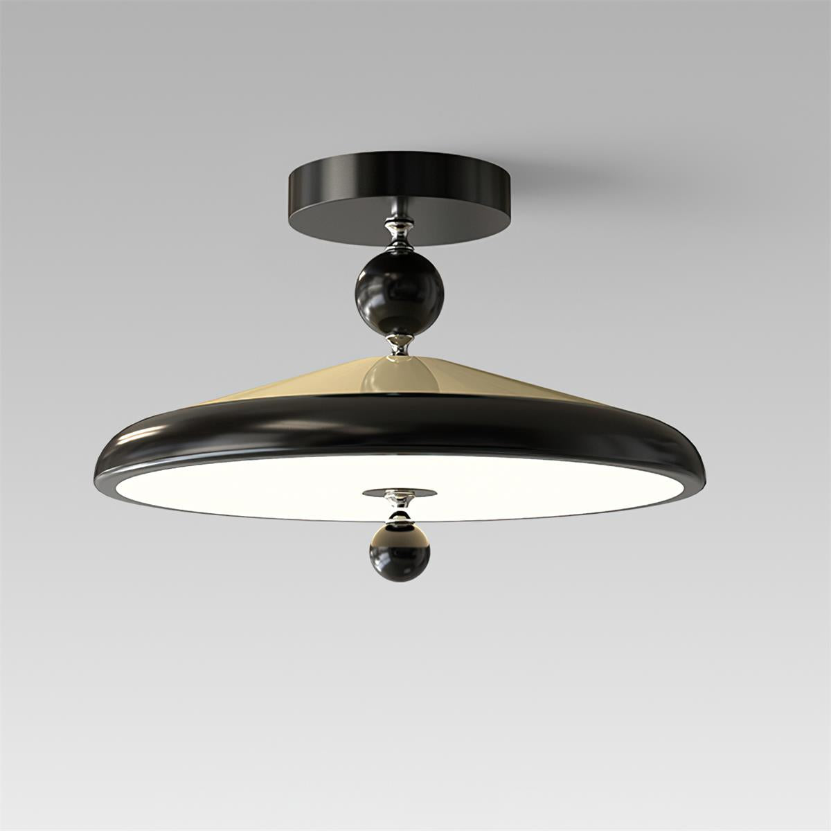 Sorvian Ceiling Light Wooden Frame Round Midcentury