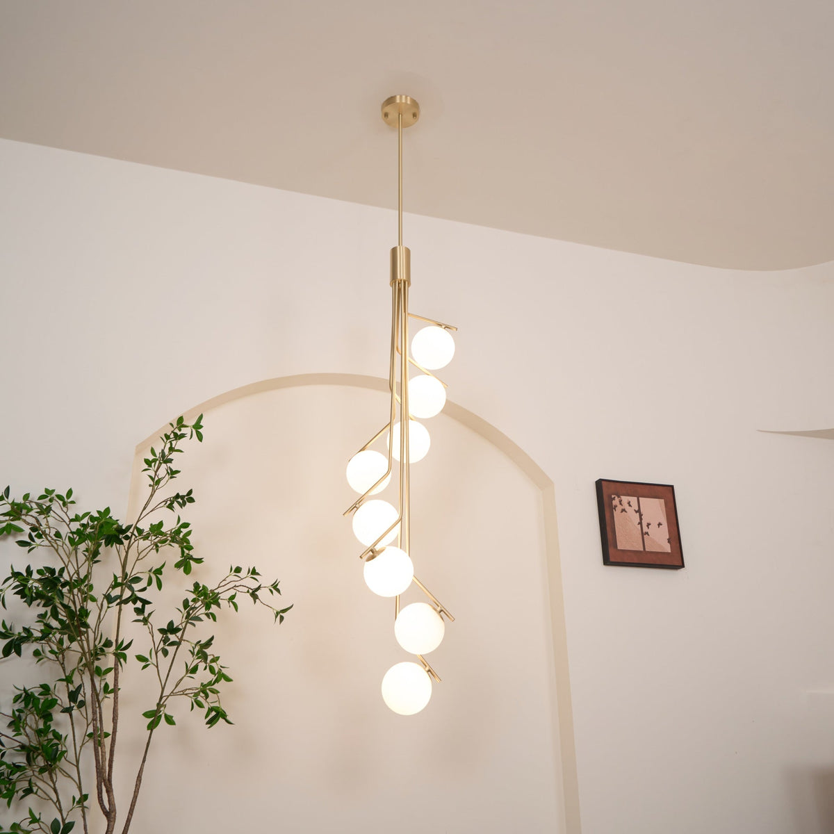 Solivine Chandelier Gold Branch Globe LED