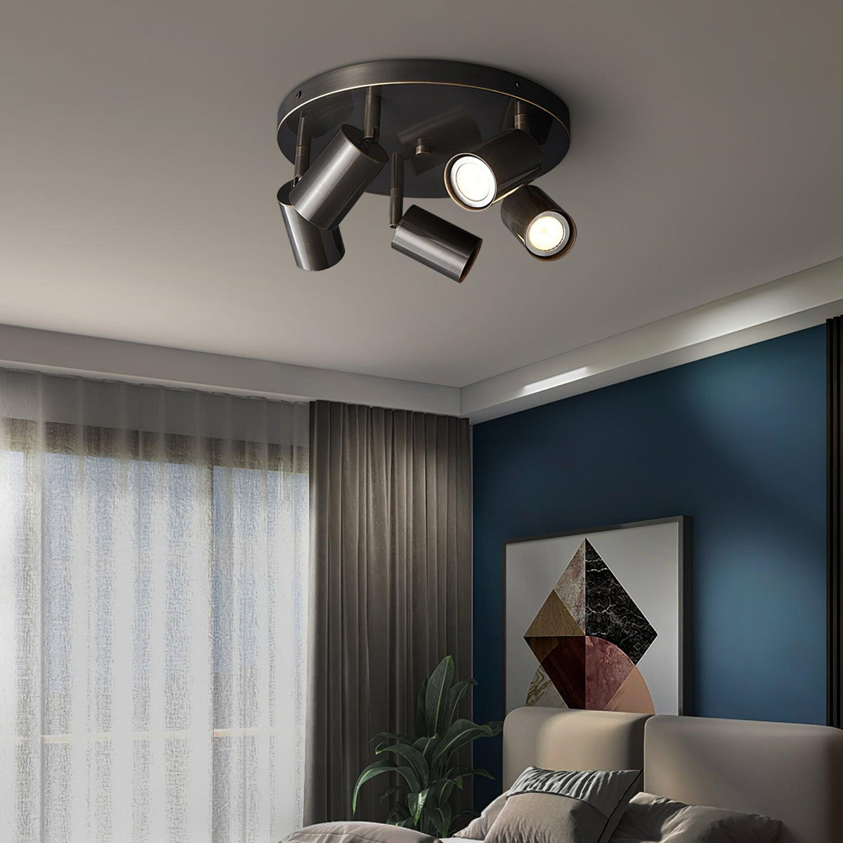 Quin Ceiling Lamp Cylinder Adjustable Contemporary