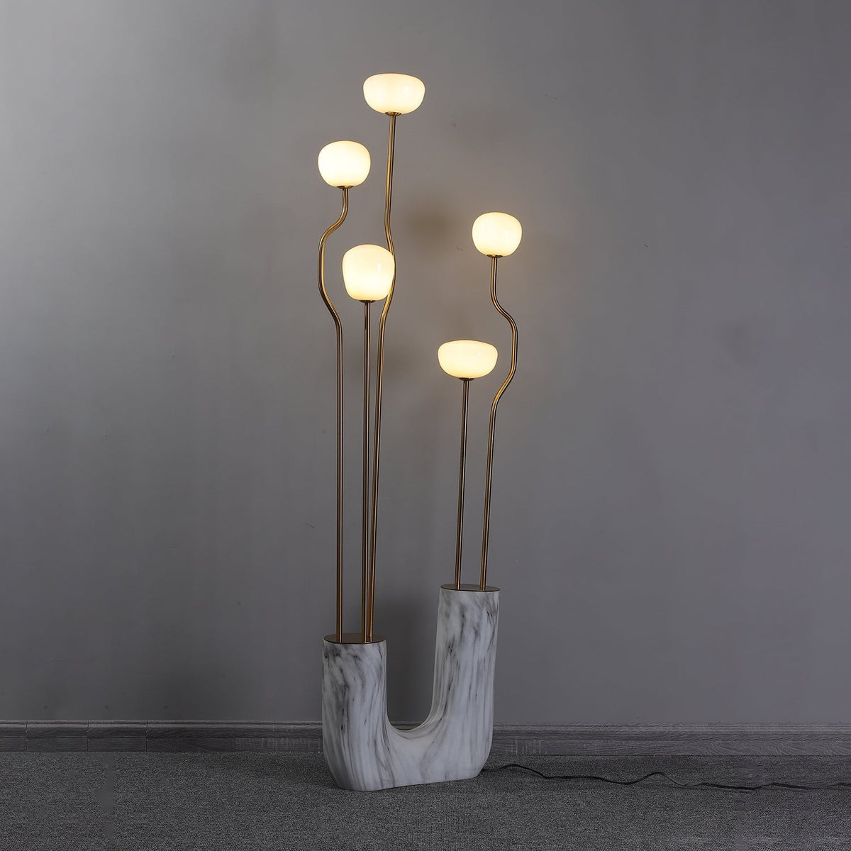 Lumon Marble Brass Modern Floor Lamp