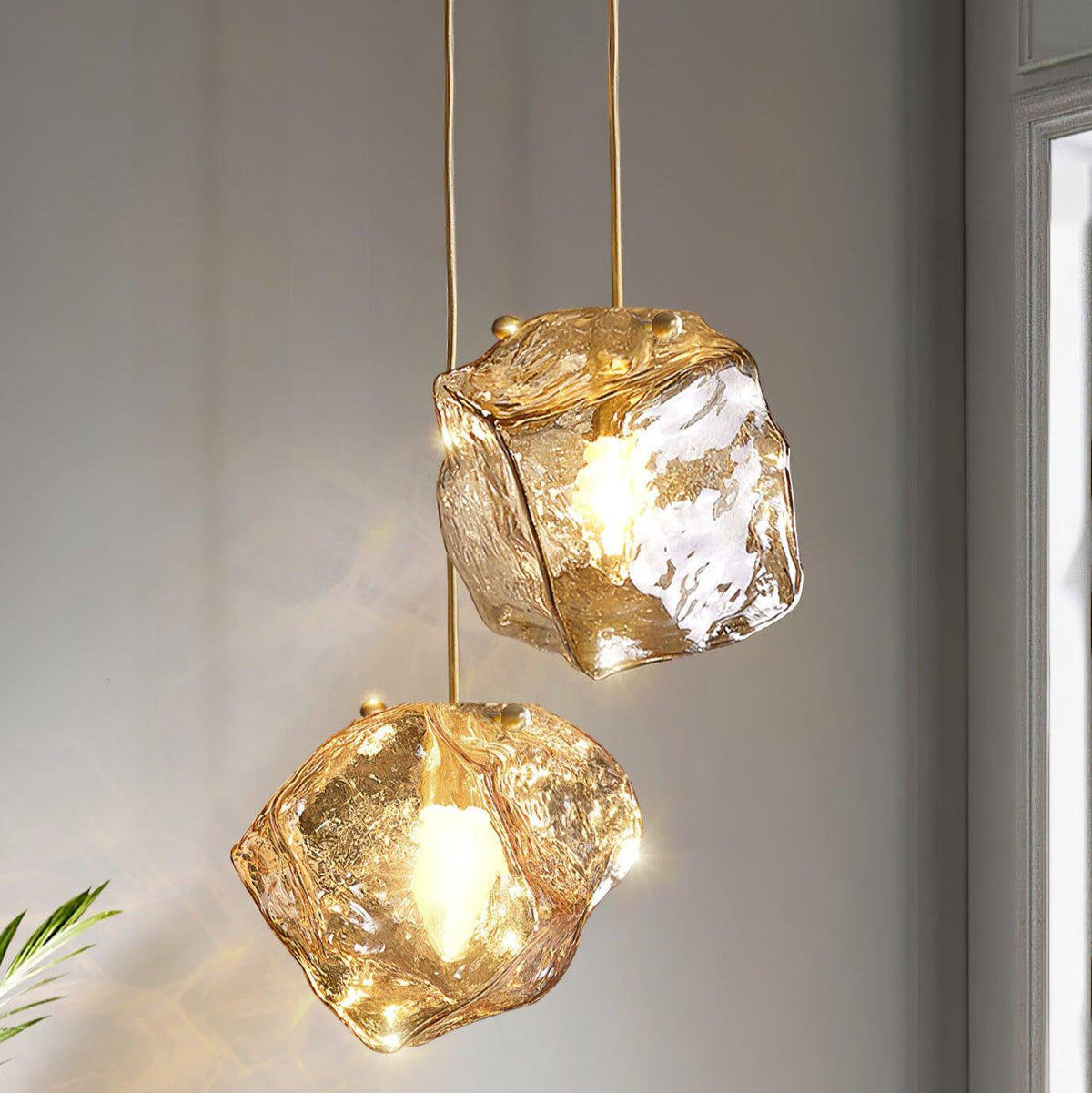 Jabeval Glass Pendant Light Brass