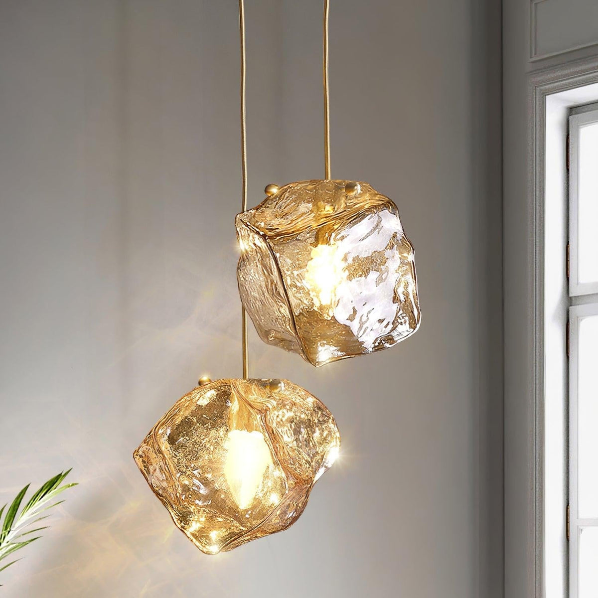 Jabeval Glass Pendant Light Brass