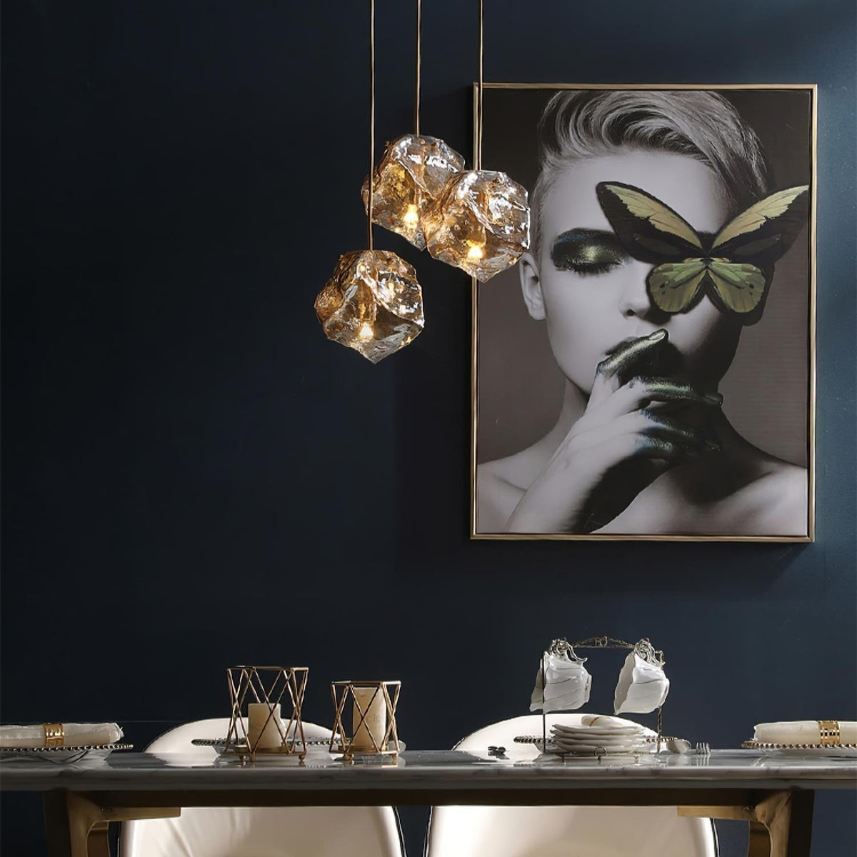 Jabeval Glass Pendant Light Brass