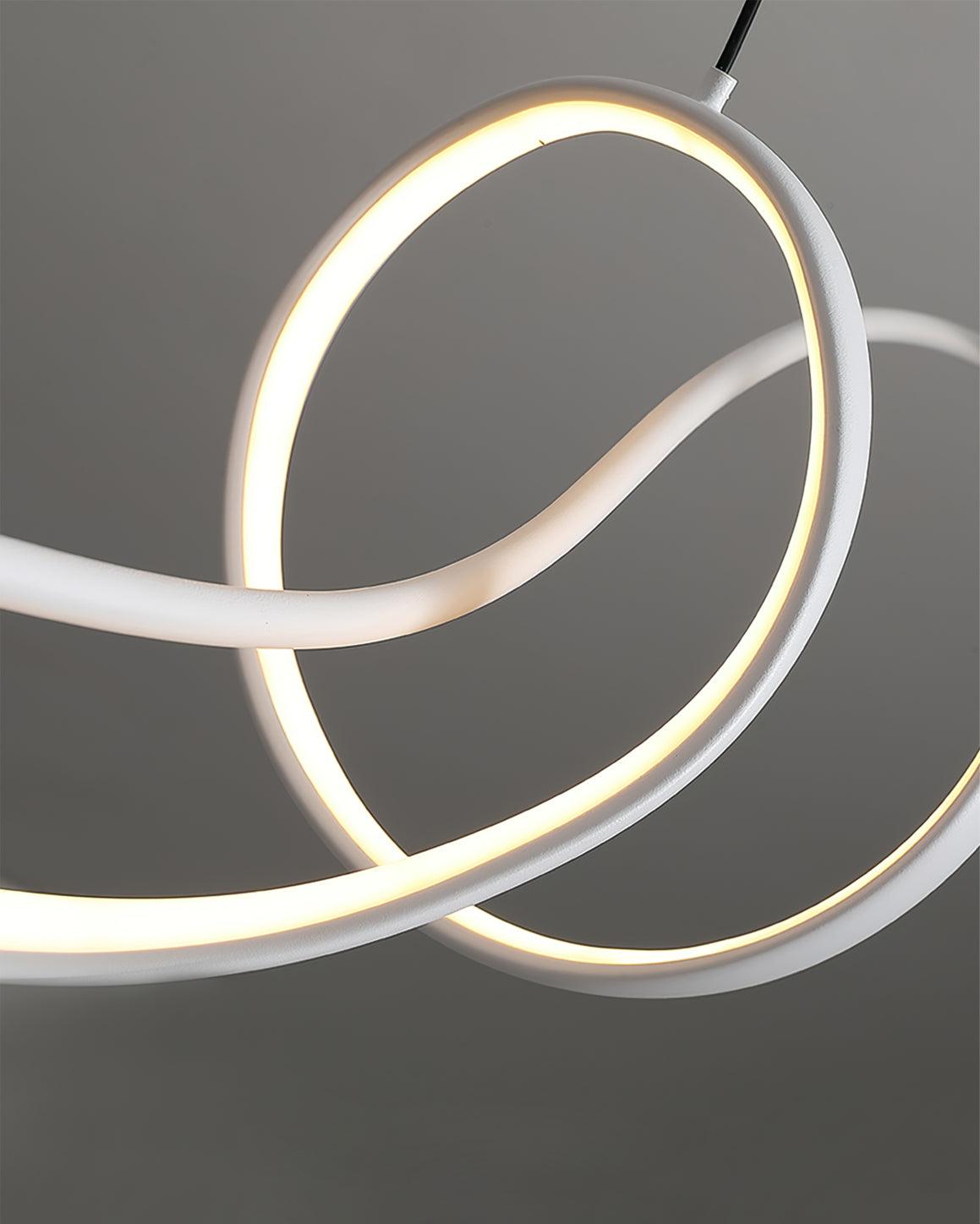 Calelina Modern Black LED Wave Pendant Light