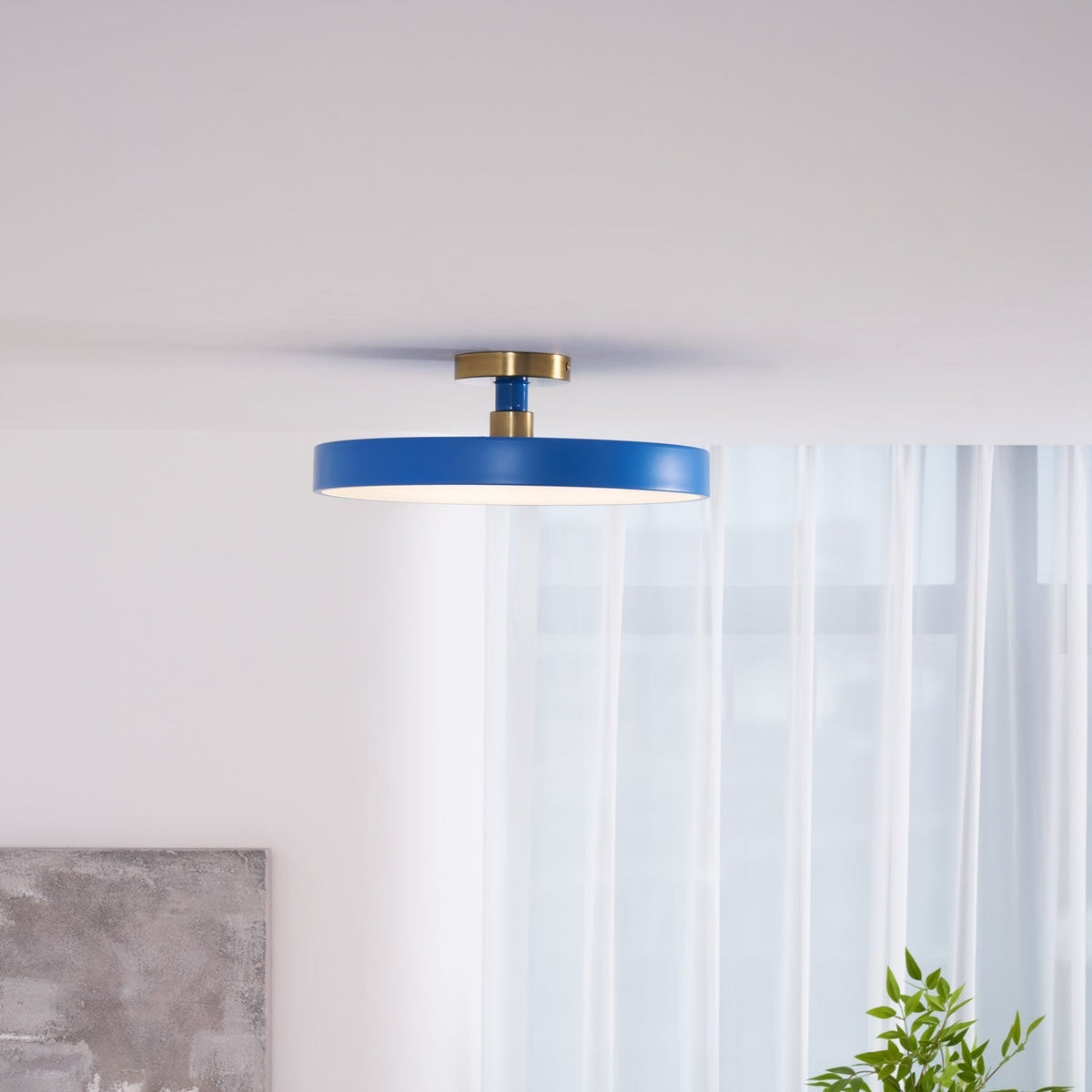 Aureiella Ceiling Lamp Flush Mount Black and Gold Modern
