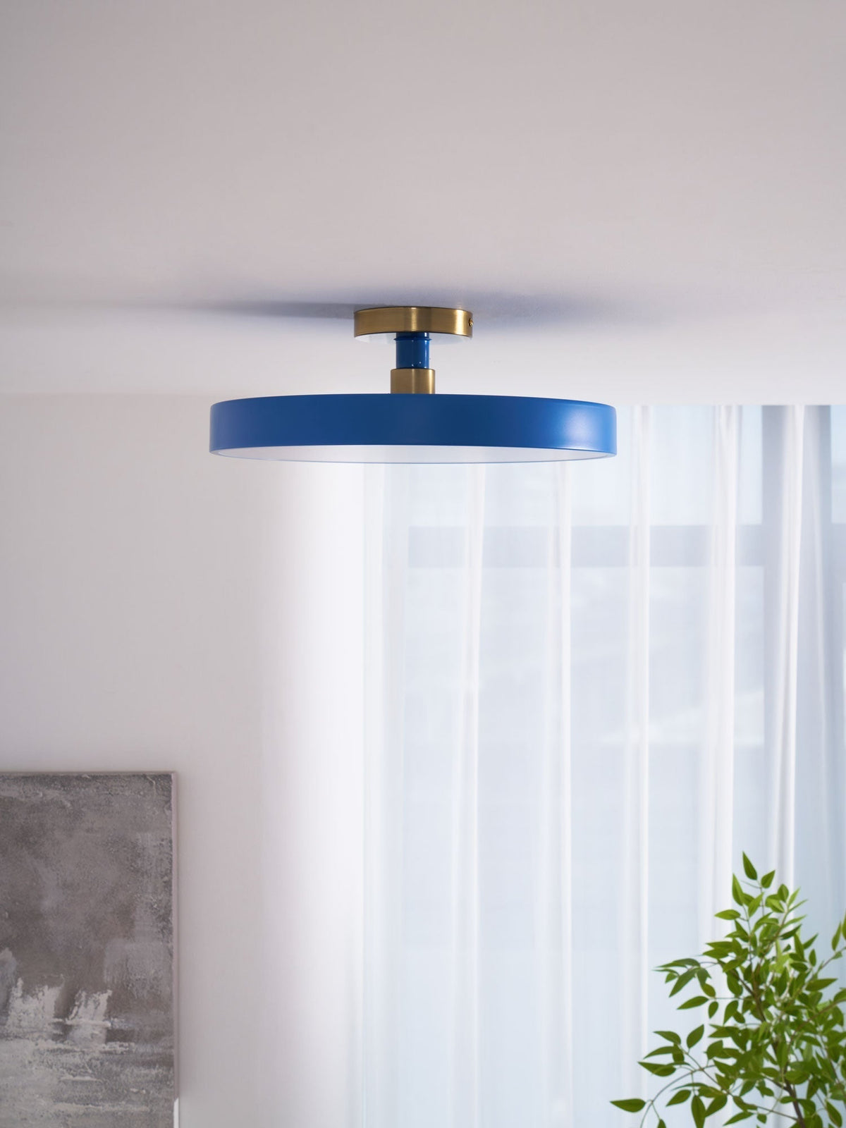 Aureiella Ceiling Lamp Flush Mount Black and Gold Modern