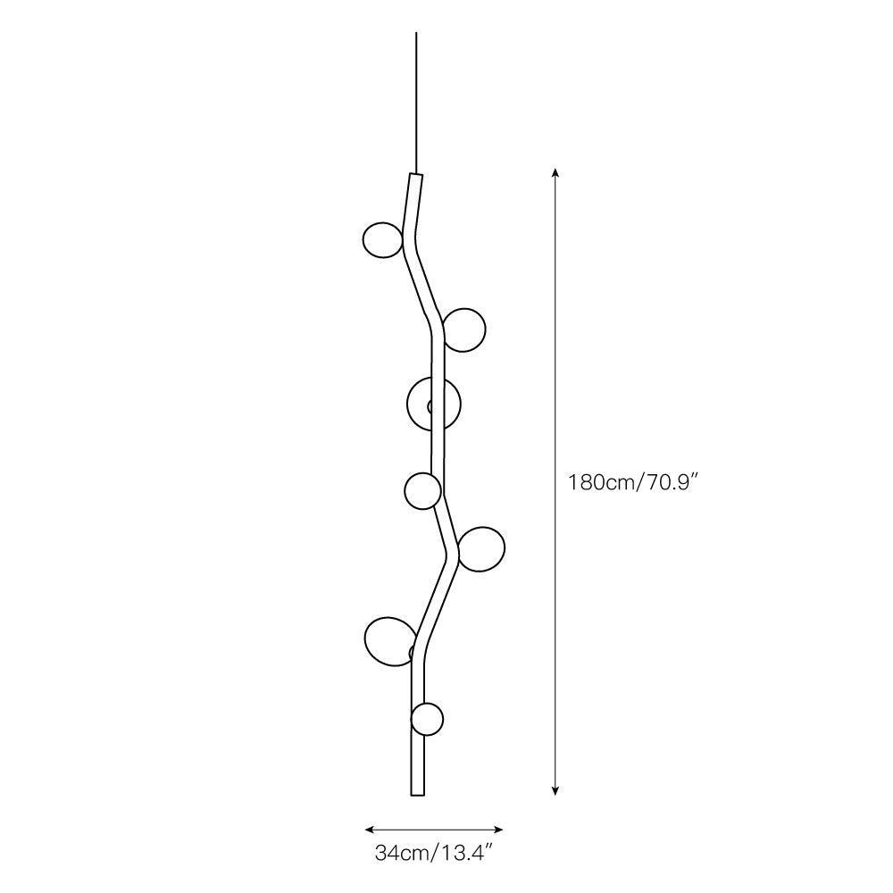 Velirena Vertical Glass Pendant Lamp