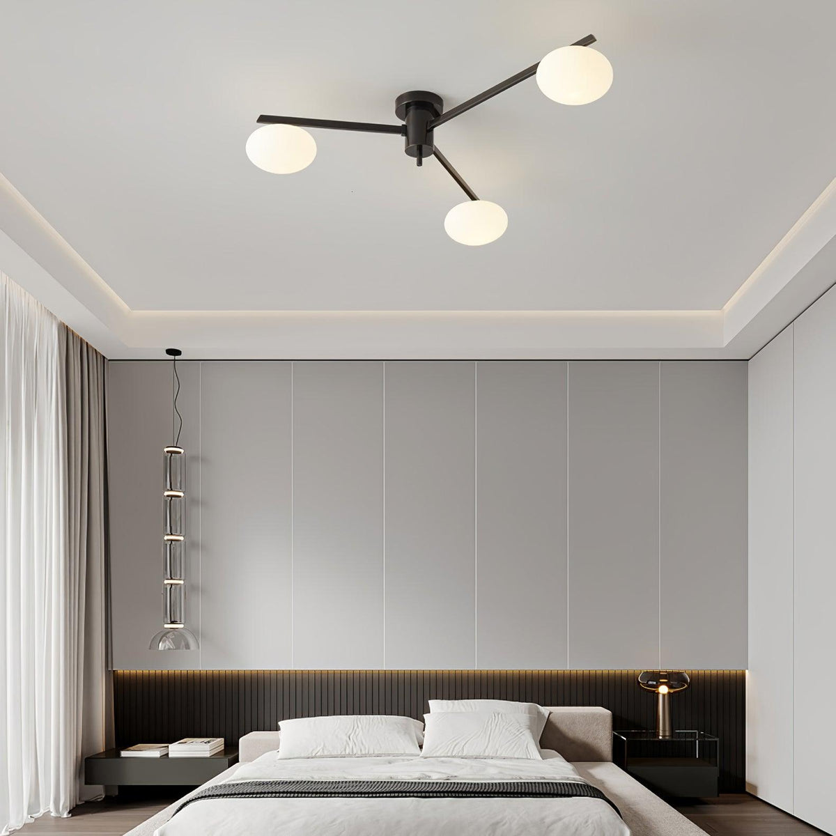 Jatolel Modern Glass Black Ceiling Light