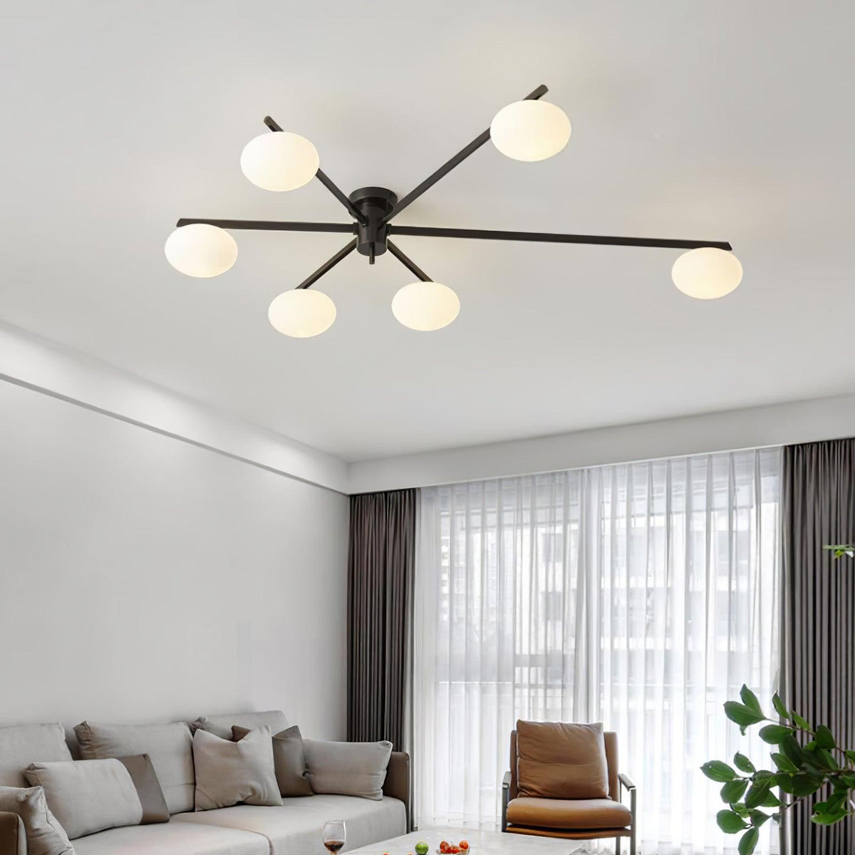 Jatolel Modern Glass Black Ceiling Light
