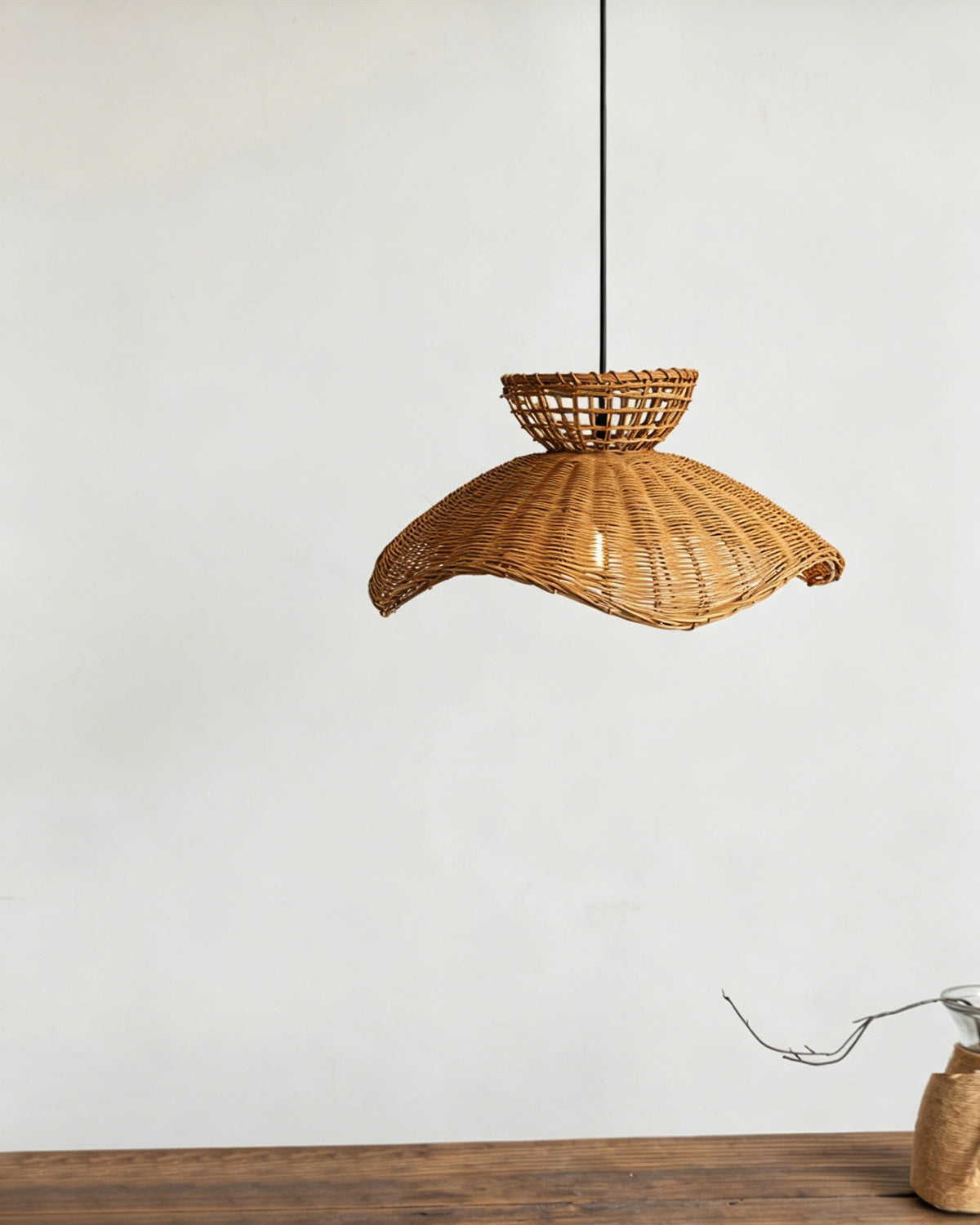 Raviraine Rattan Wave Pendant Light