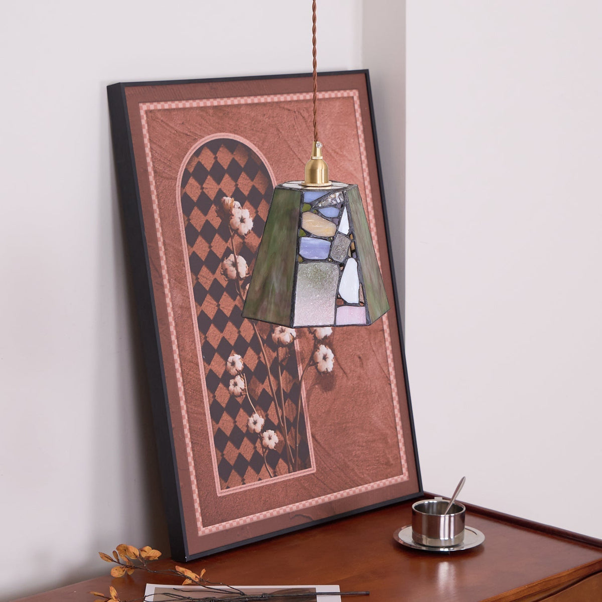 Fira Tiffany-Style Stained Glass Pendant Light