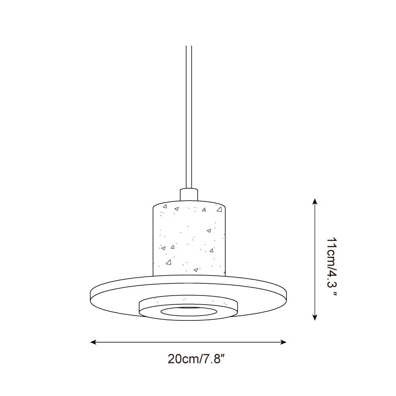 Seralielle Travertine Pendant Light Top-hat Shape