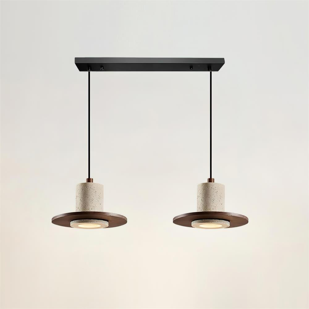Seralielle Travertine Pendant Light Top-hat Shape