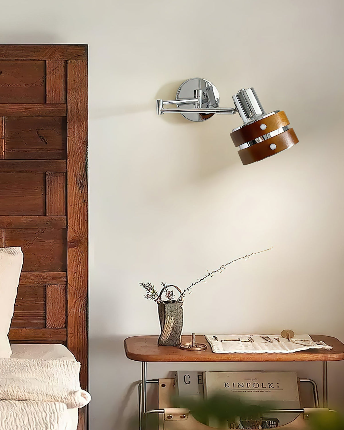 Karry Wall Lamp Wood Adjustable Mid-Century