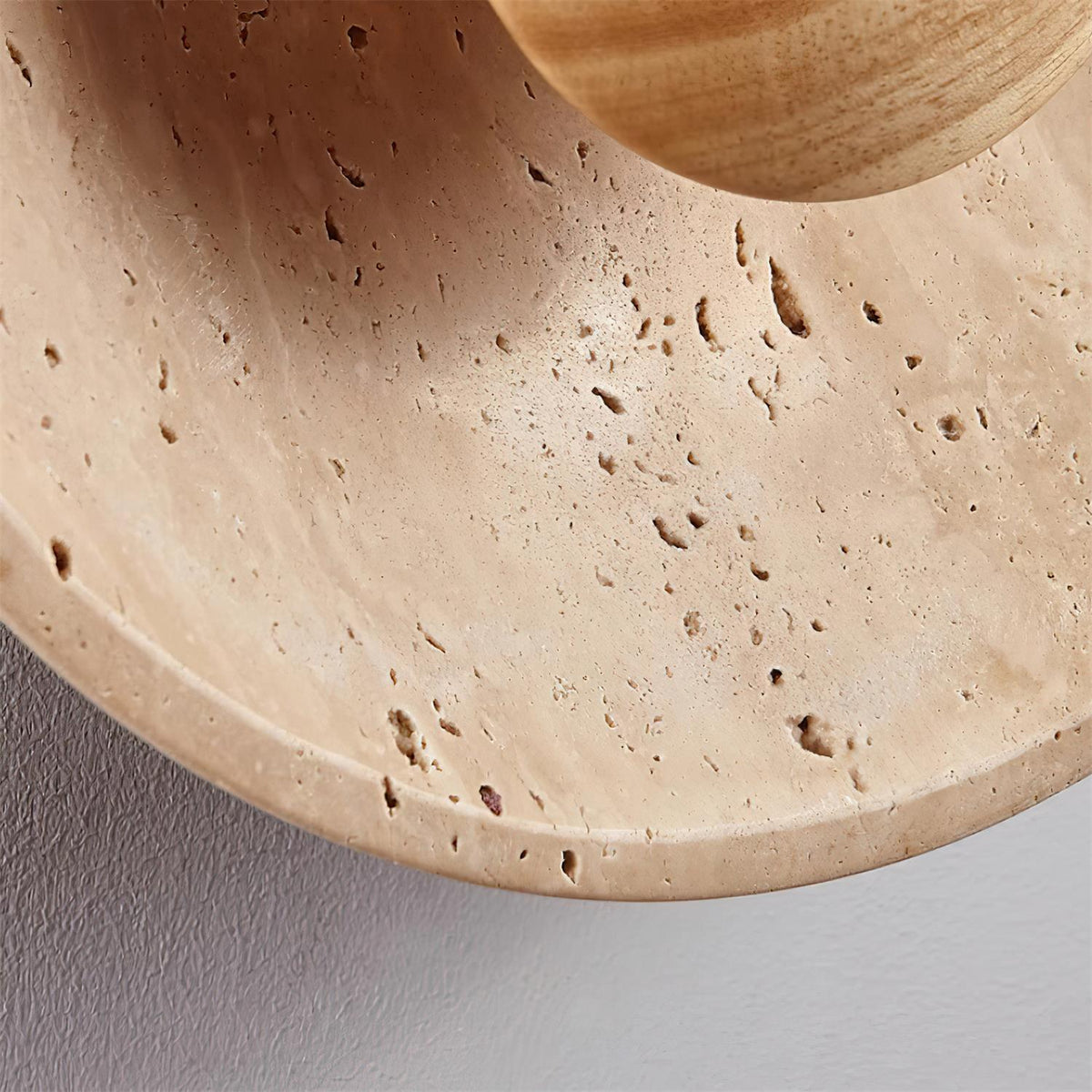 Norvian Wall Lamp Round Travertine Minimalist