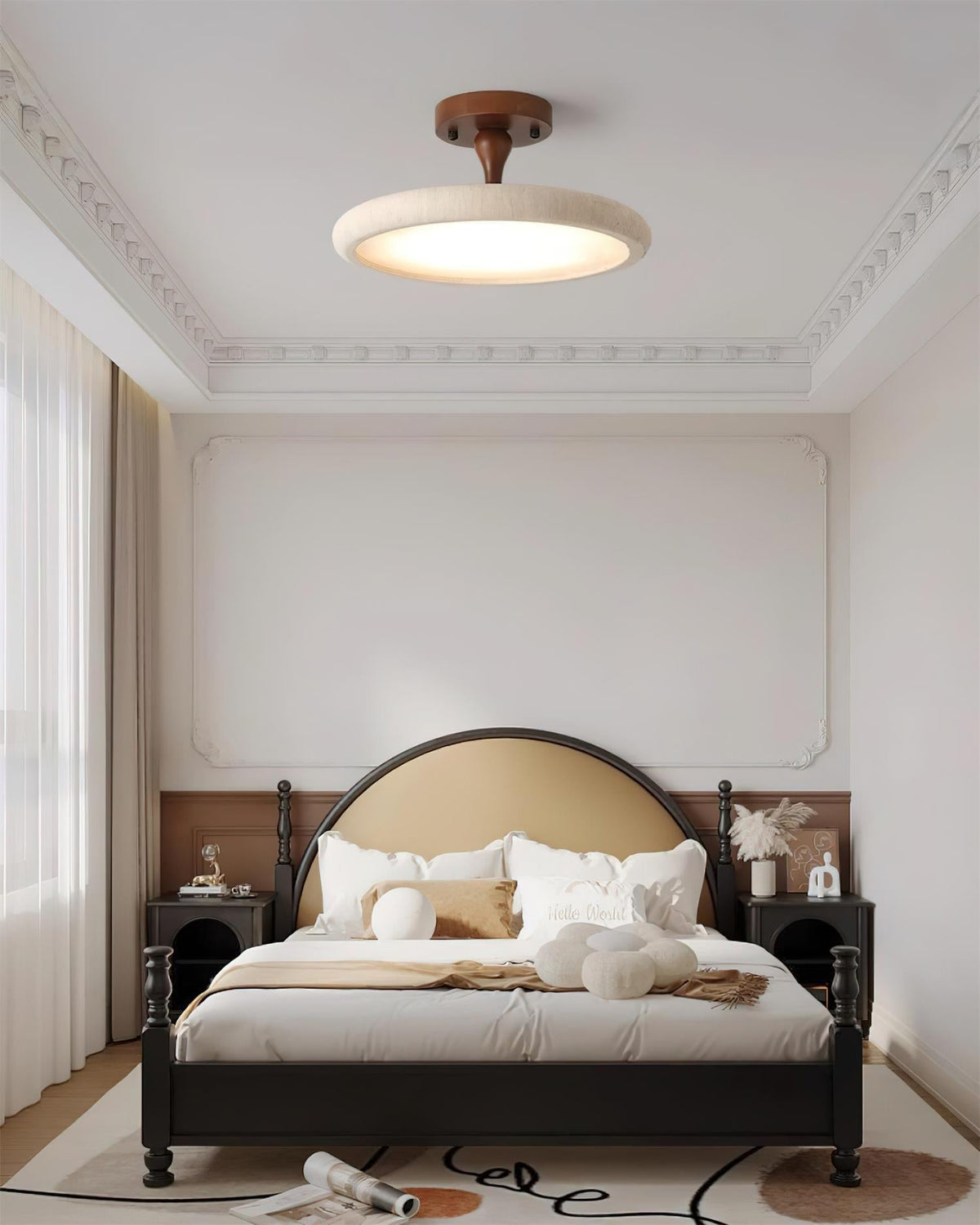 Luvia Ceiling Light Semi Flush Travertine