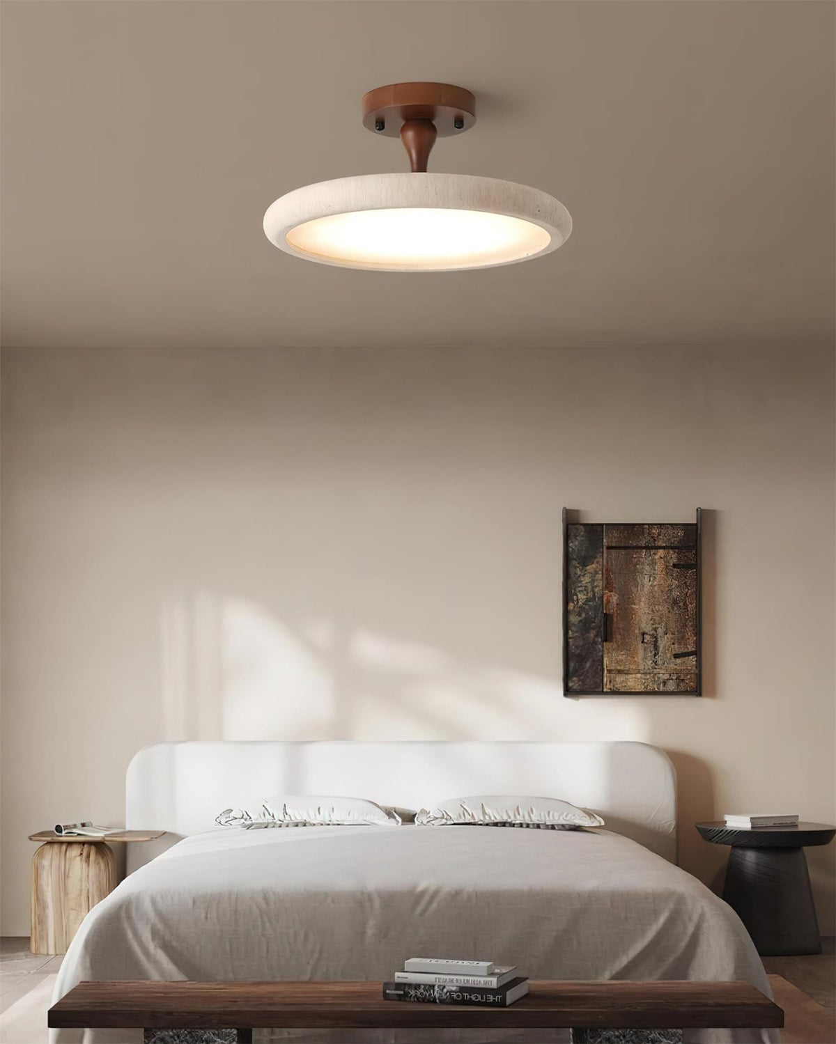 Luvia Ceiling Light Semi Flush Travertine