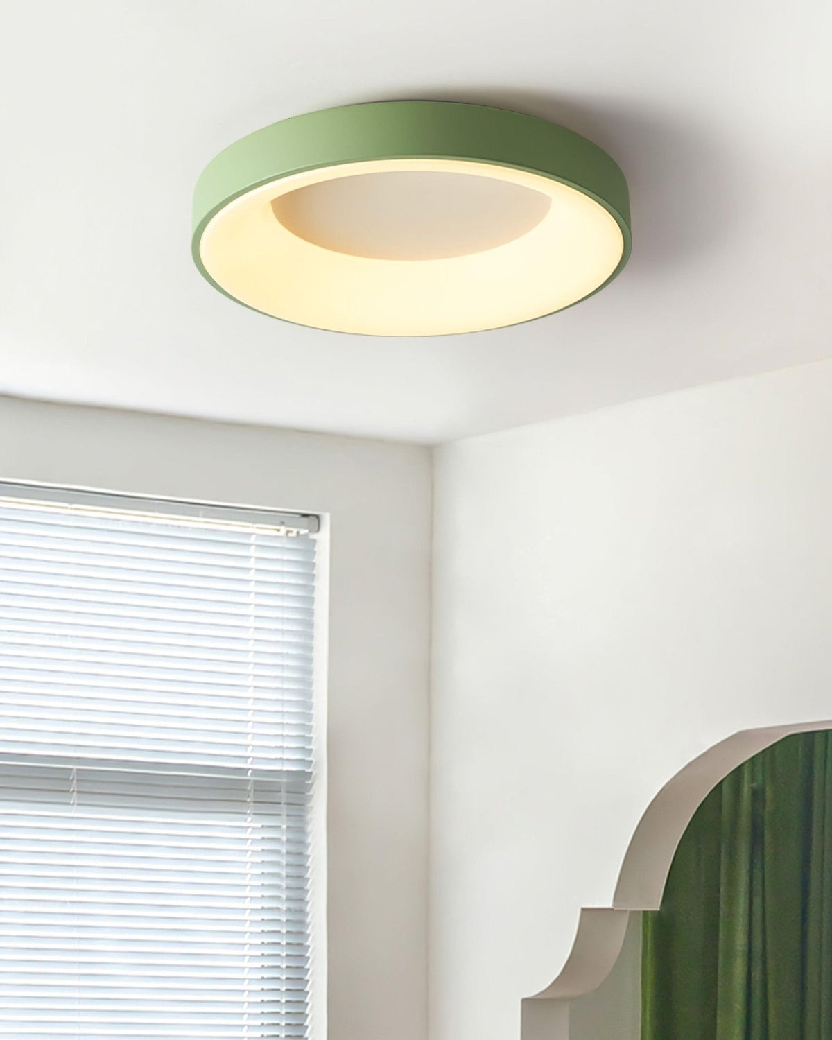 Jareth Ceiling Light Iron Contemporary Green Shade