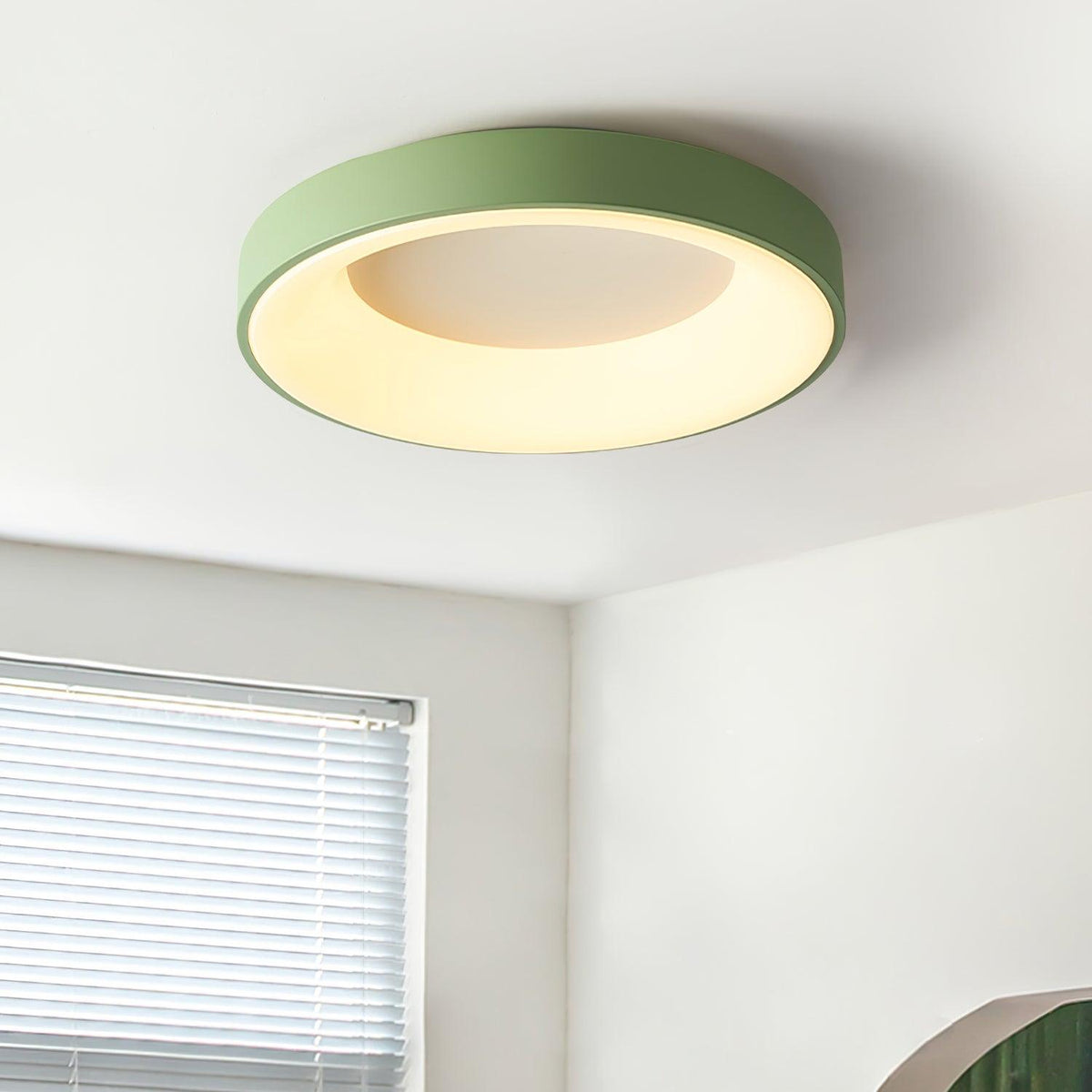 Jareth Ceiling Light Iron Contemporary Green Shade