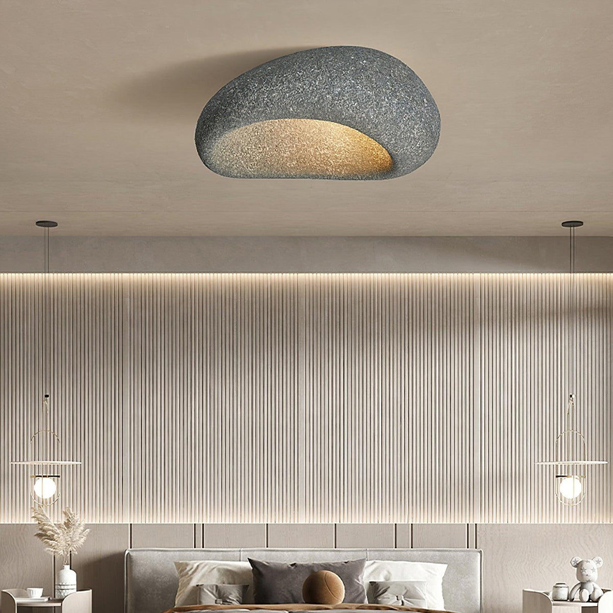 Rivenira Ceiling Lamp with Japanese Wabi-Sabi Moon