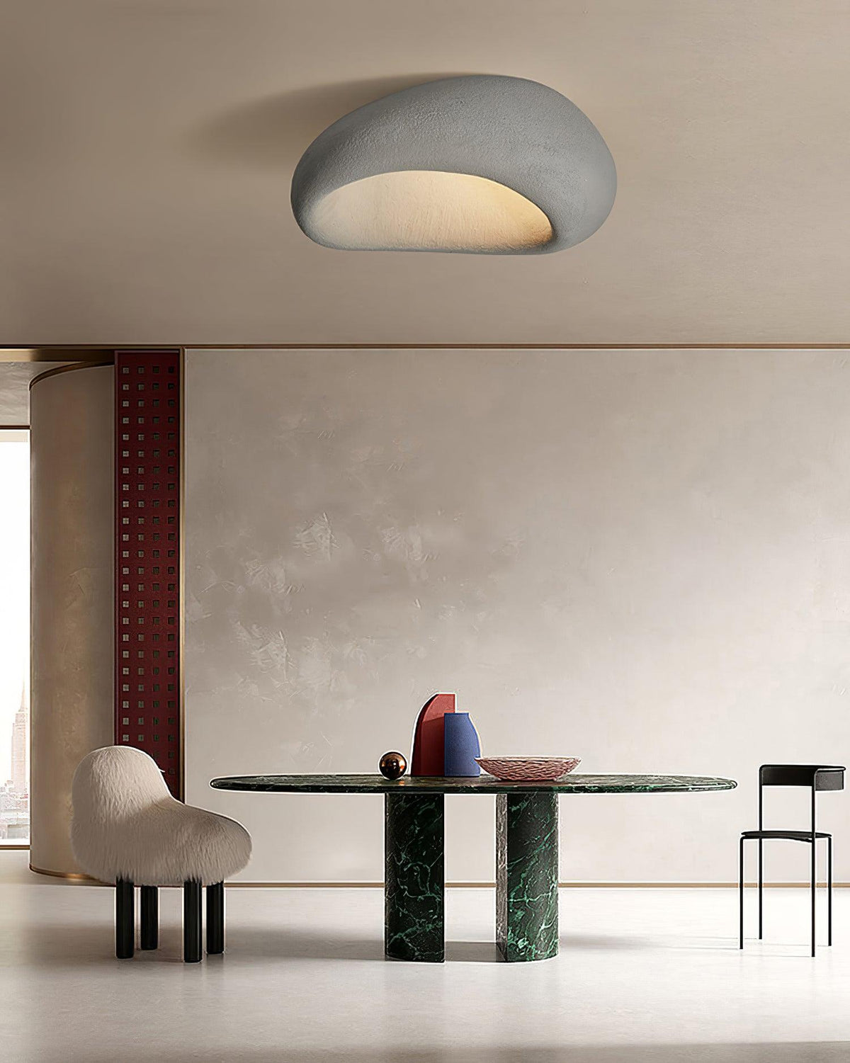 Rivenira Ceiling Lamp with Japanese Wabi-Sabi Moon
