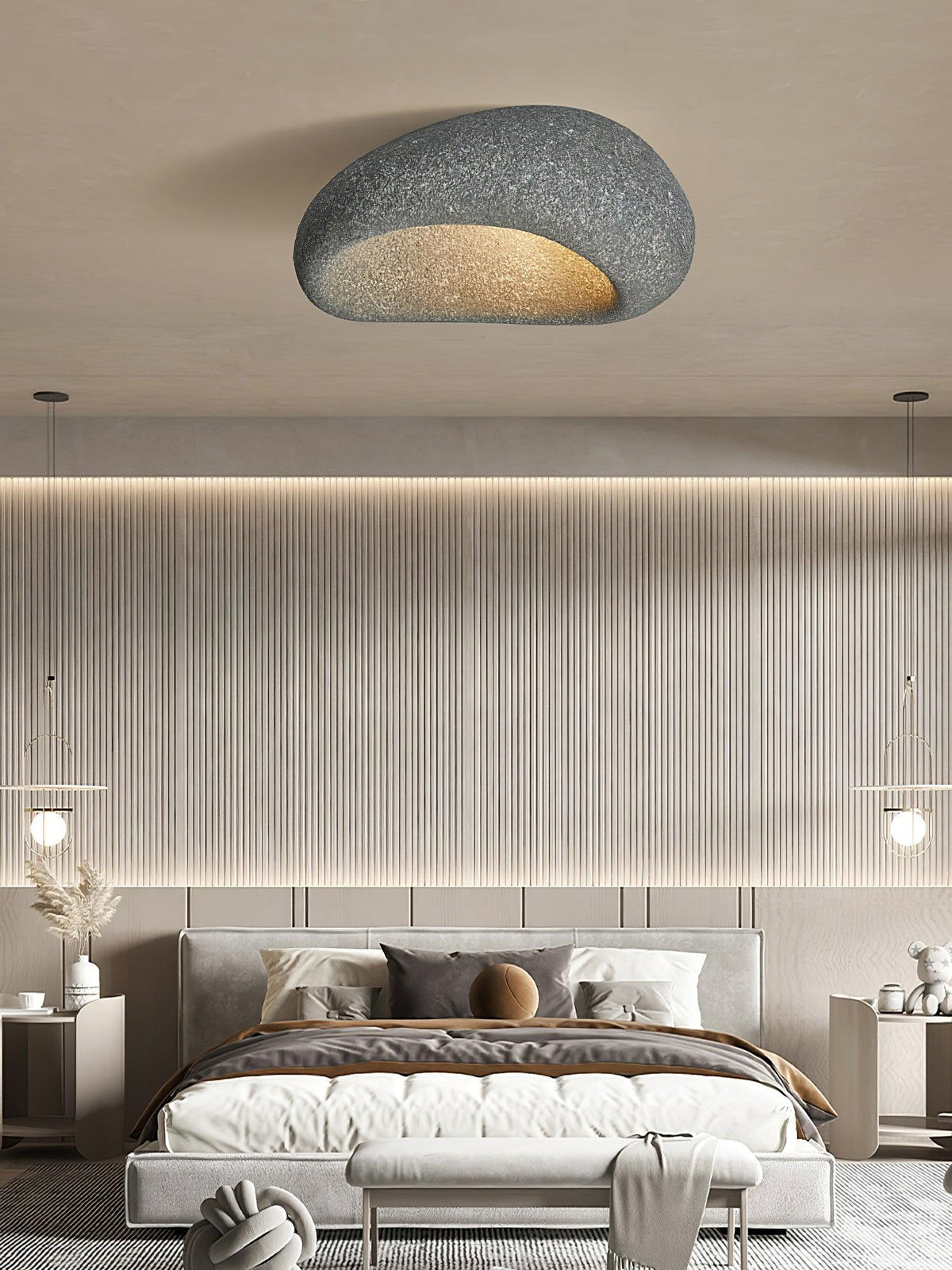 Rivenira Ceiling Lamp with Japanese Wabi-Sabi Moon