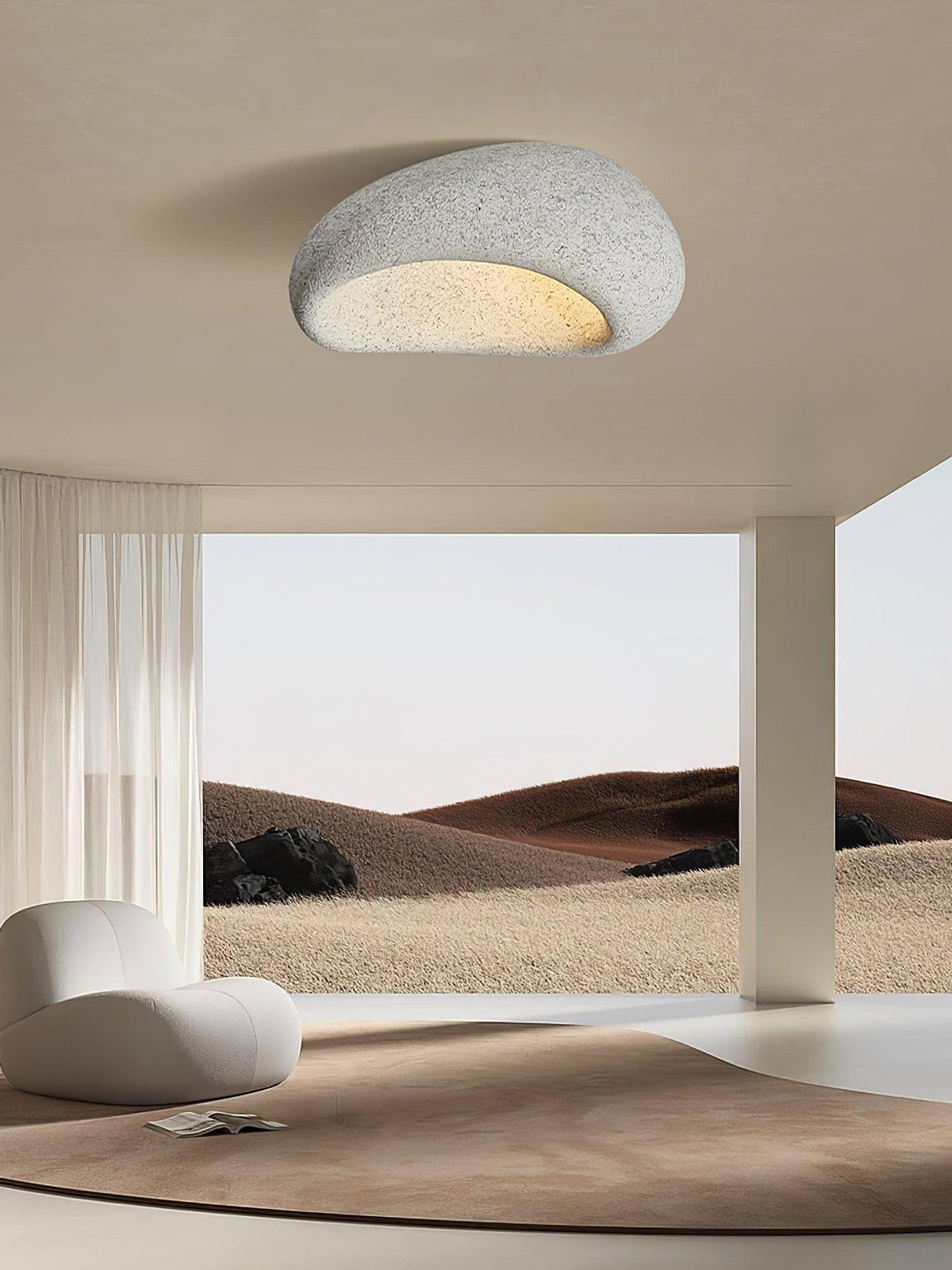 Rivenira Ceiling Lamp with Japanese Wabi-Sabi Moon