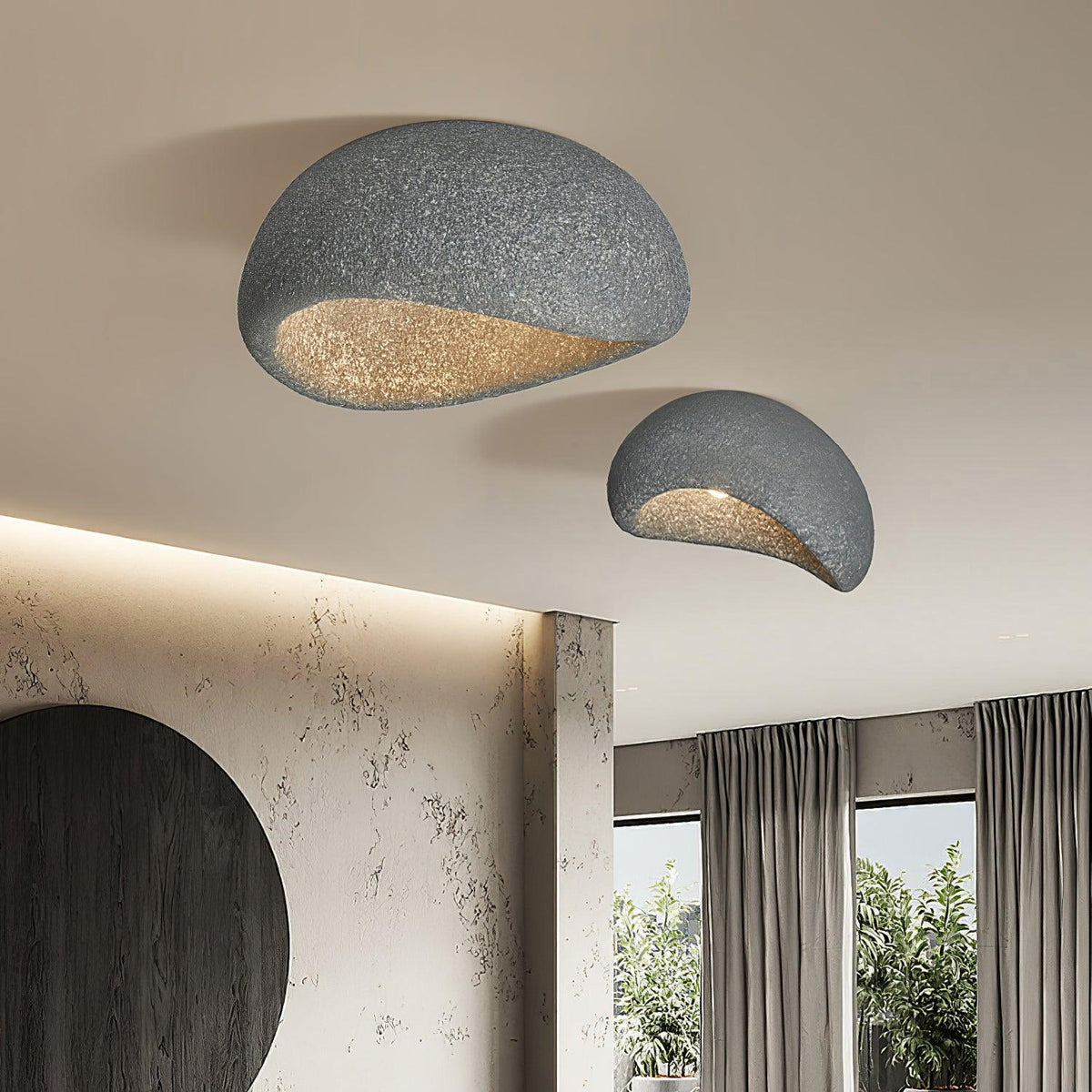 Rivenira Ceiling Lamp with Japanese Wabi-Sabi Moon