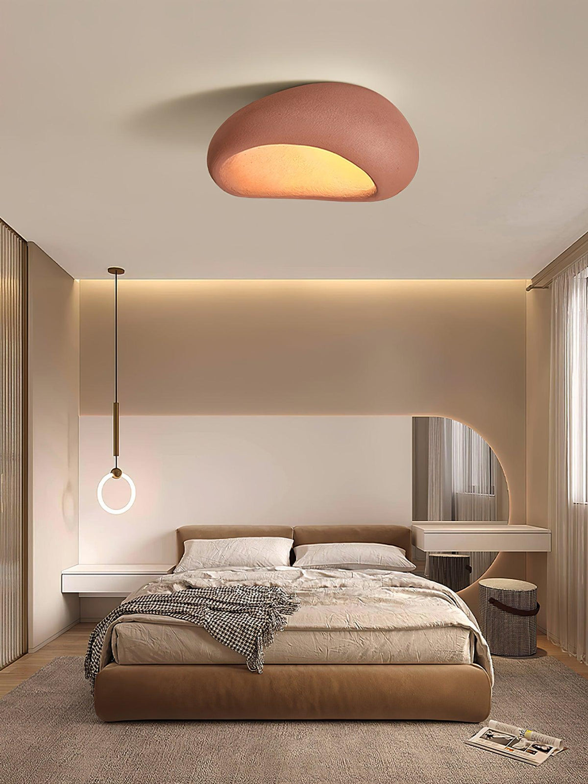 Rivenira Ceiling Lamp with Japanese Wabi-Sabi Moon