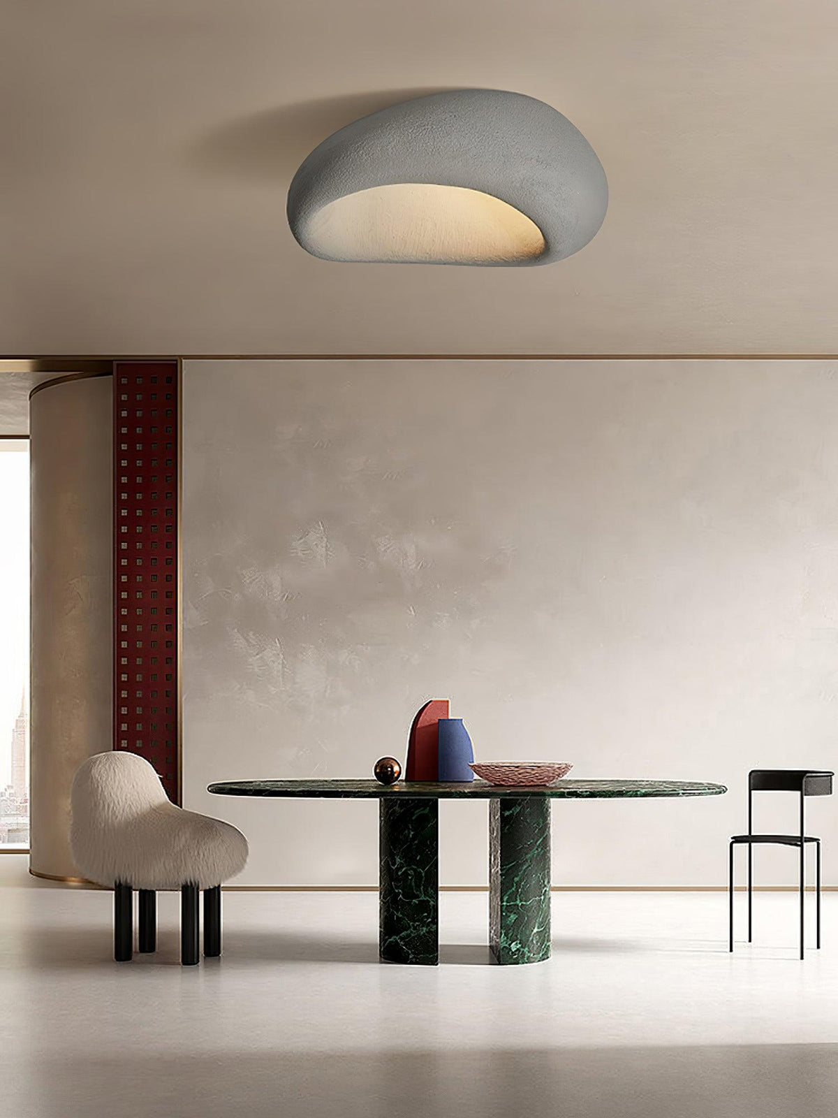 Rivenira Ceiling Lamp with Japanese Wabi-Sabi Moon