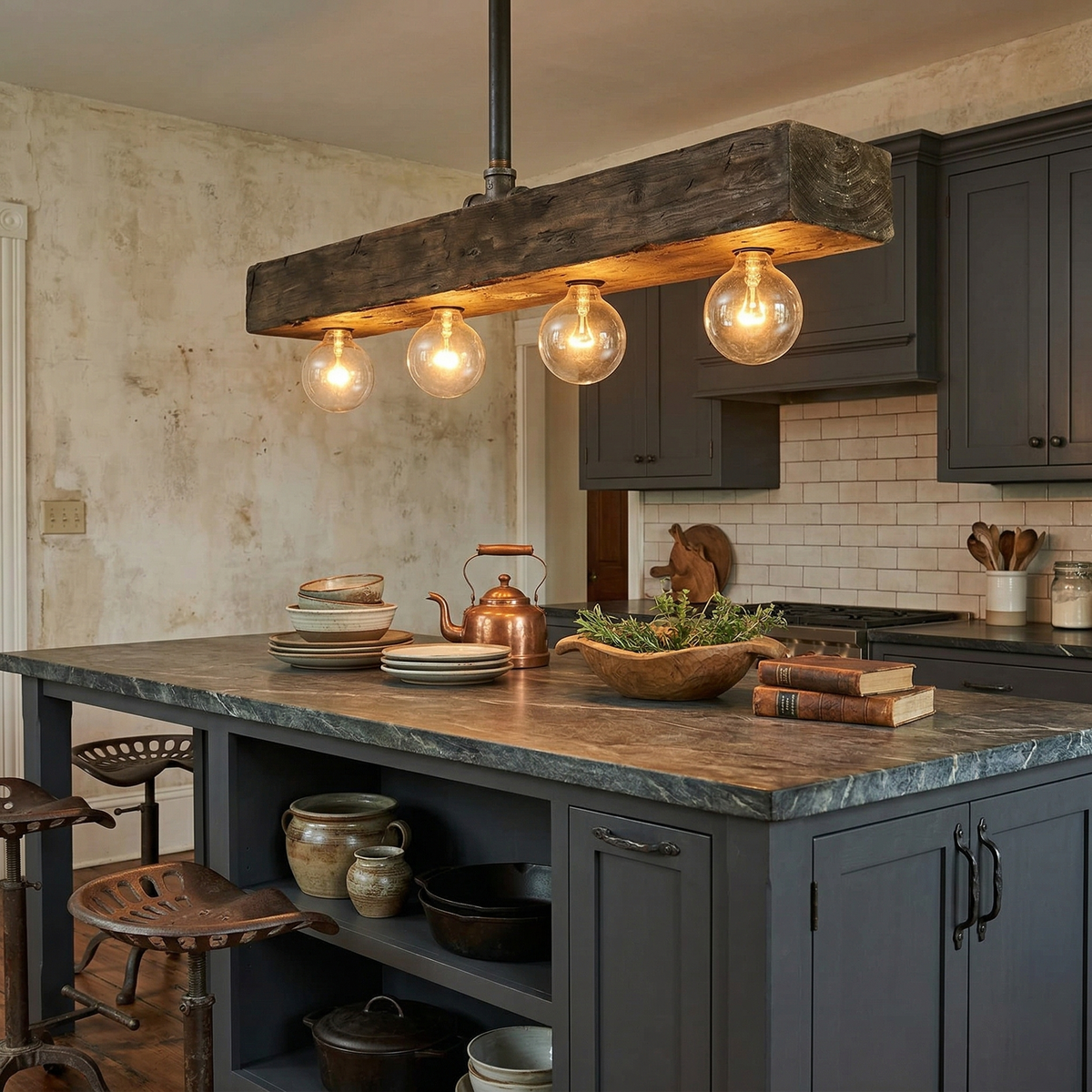 Siraen Wood-beam Island Chandelier