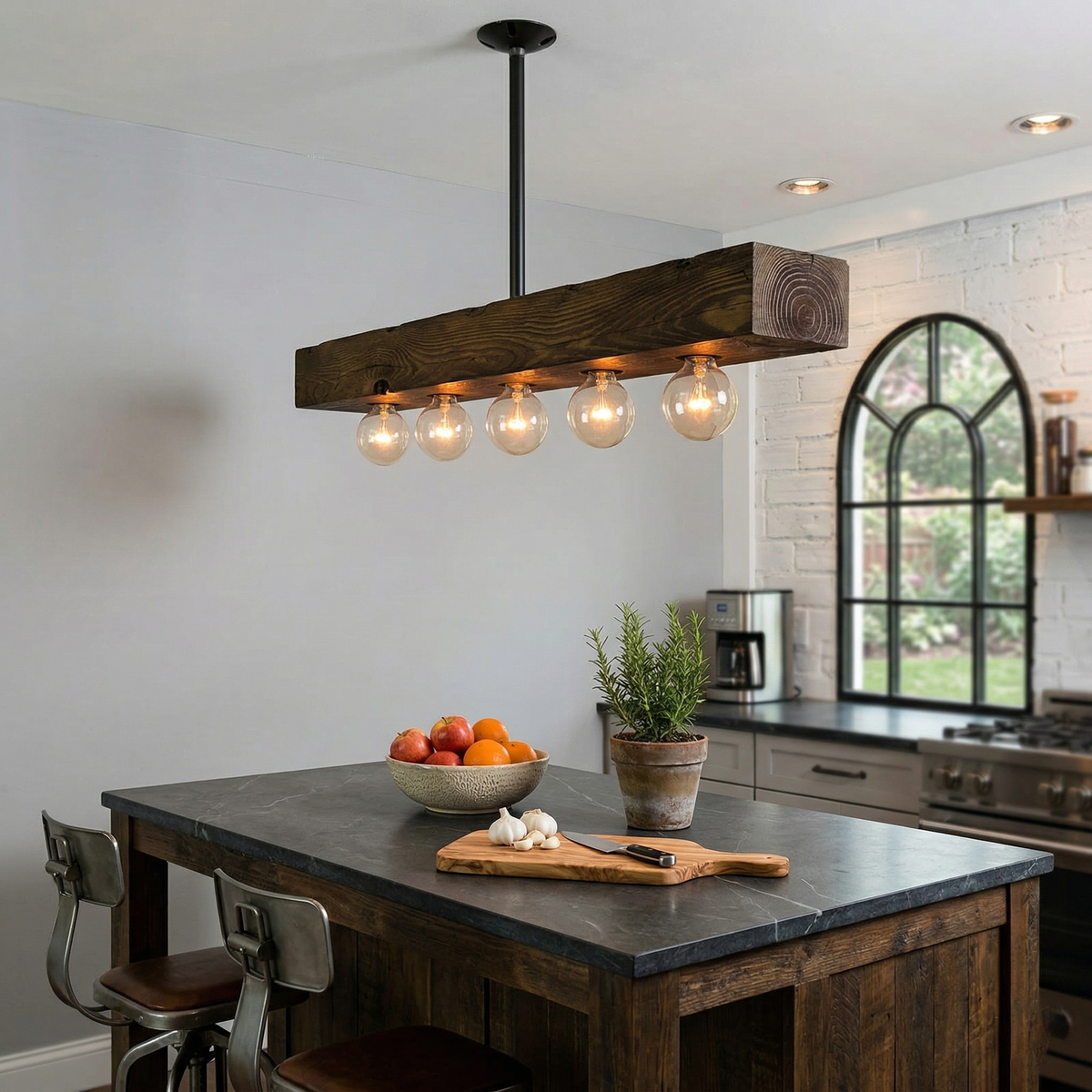 Siraen Wood-beam Island Chandelier