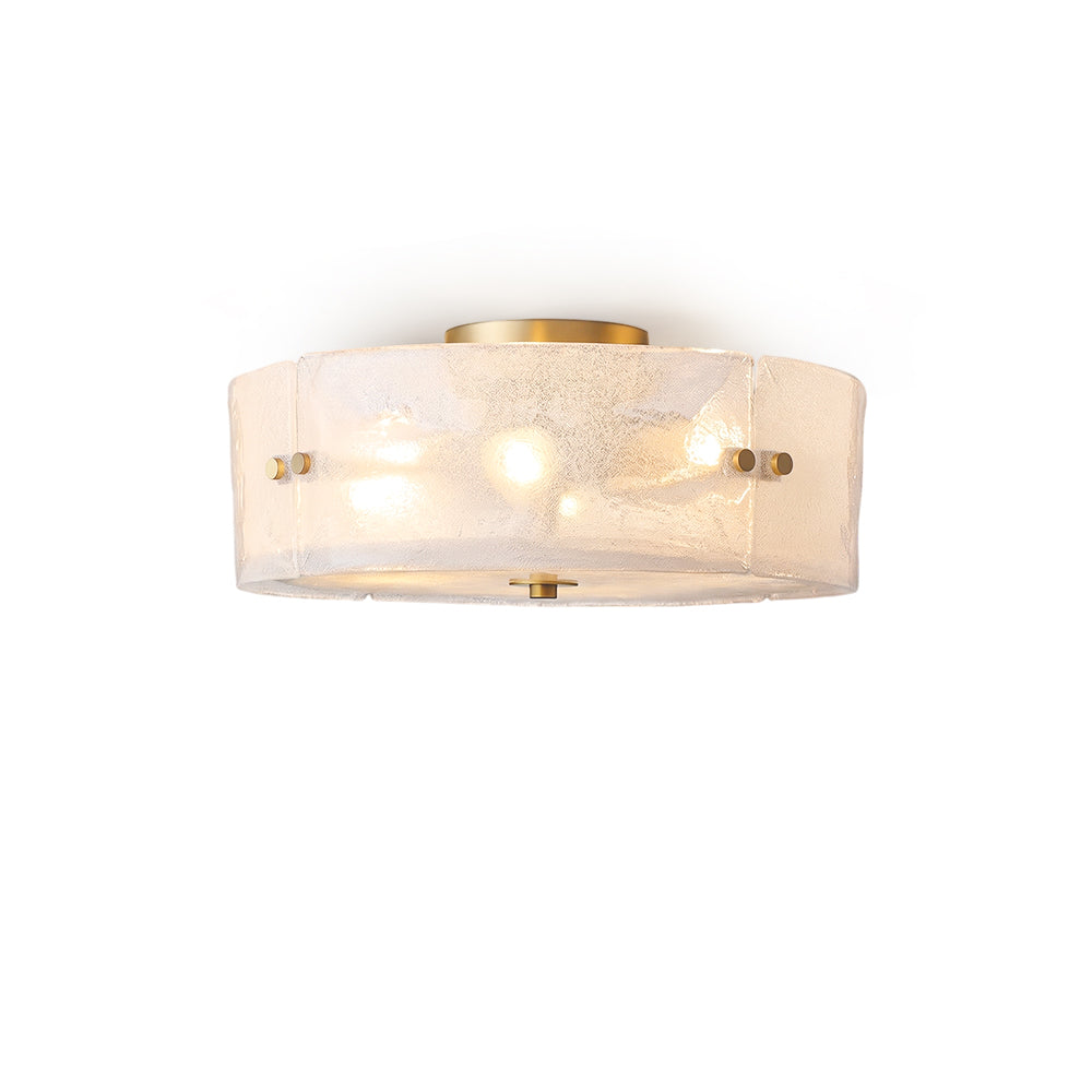Velenella Textured Glass Flush Mount