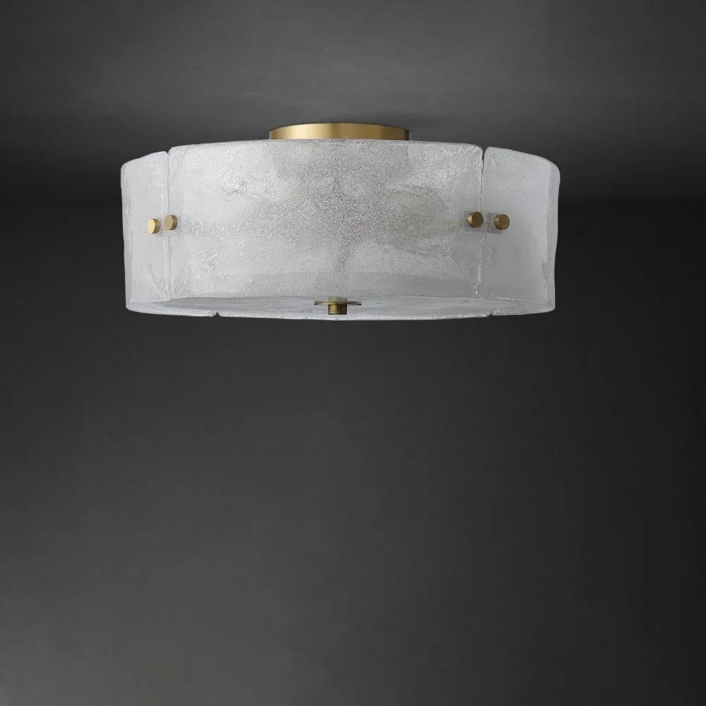 Velenella Textured Glass Flush Mount