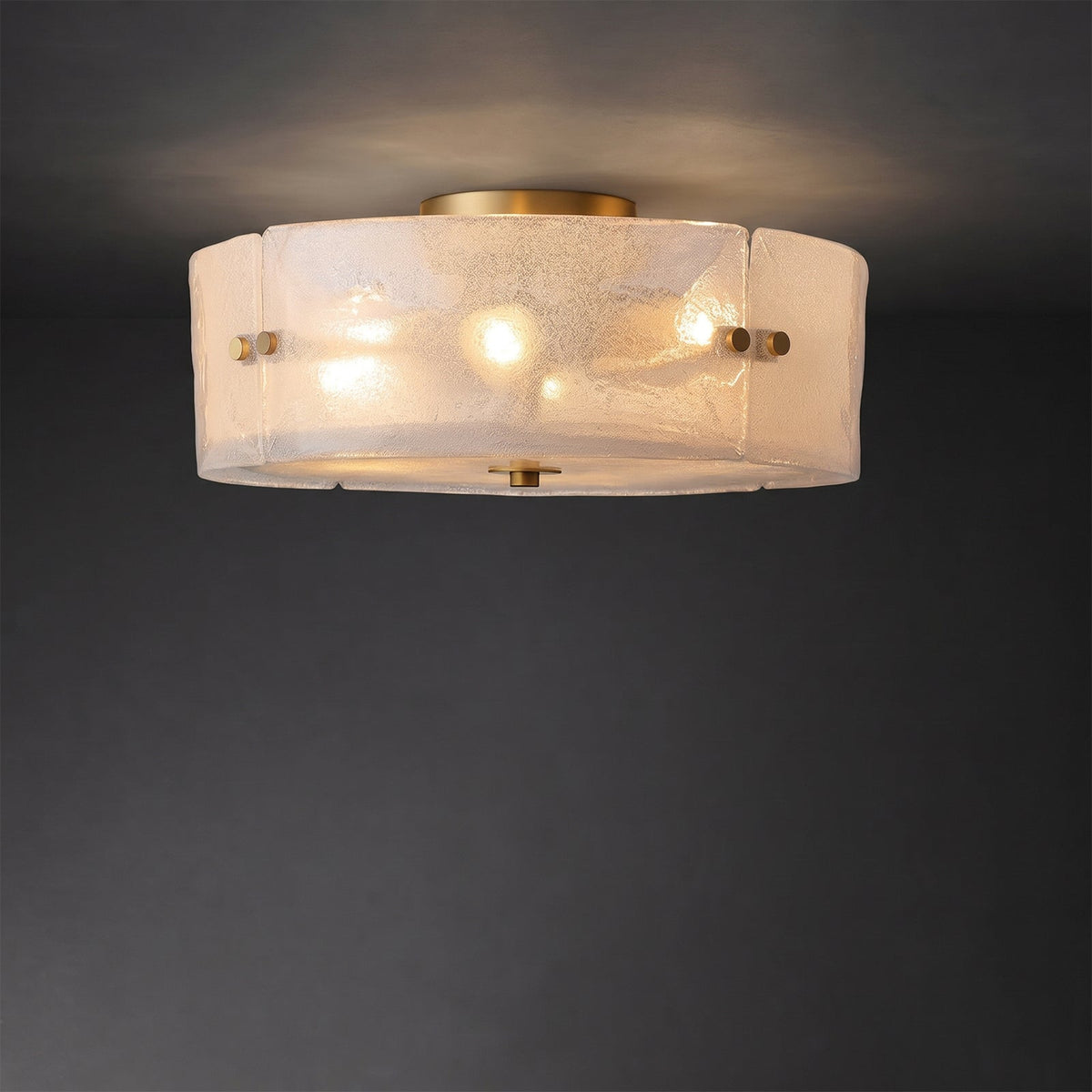 Velenella Textured Glass Flush Mount