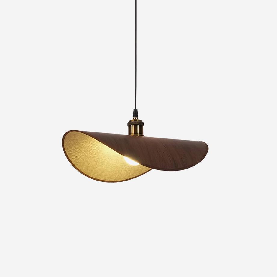 Mirelle Pendant Lamp Linen Fabric Shade Wood Minimalist