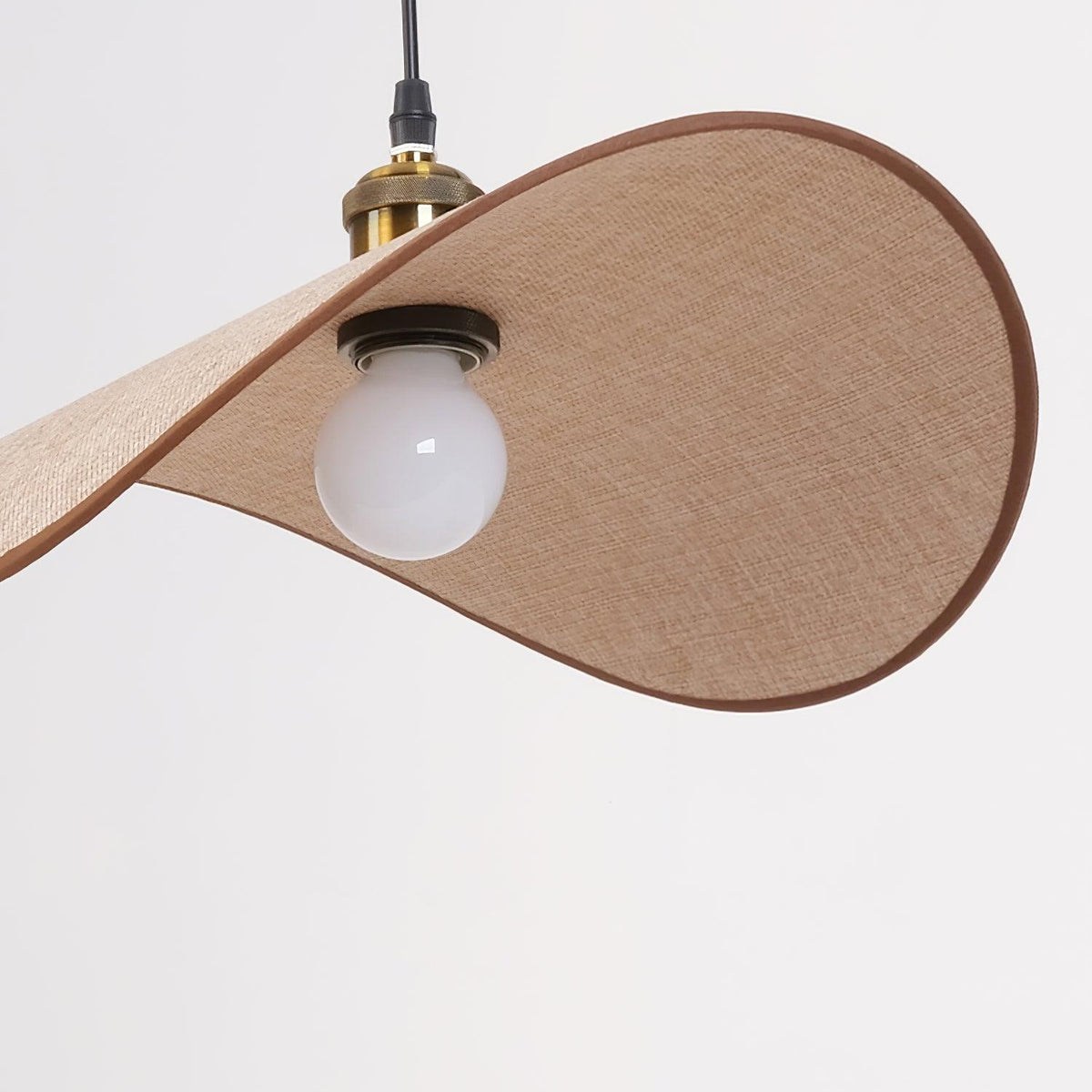 Mirelle Pendant Lamp Linen Fabric Shade Wood Minimalist