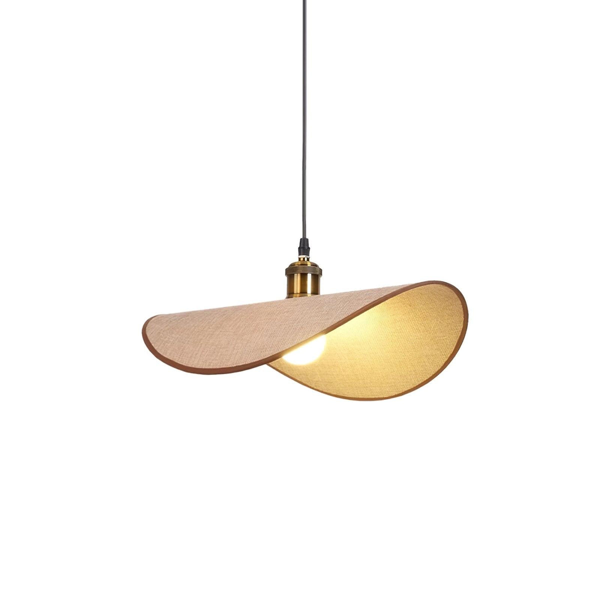 Mirelle Pendant Lamp Linen Fabric Shade Wood Minimalist