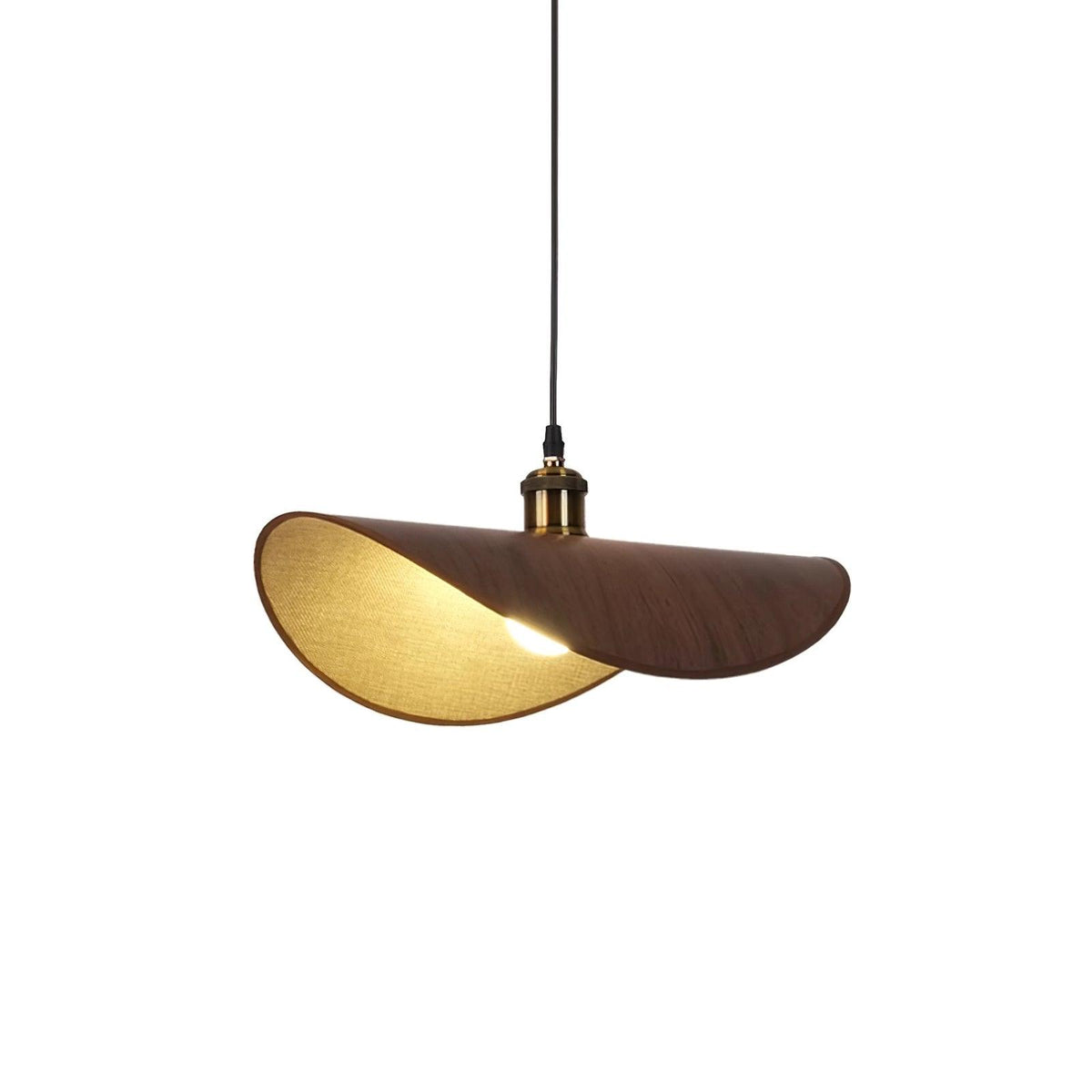 Mirelle Pendant Lamp Linen Fabric Shade Wood Minimalist
