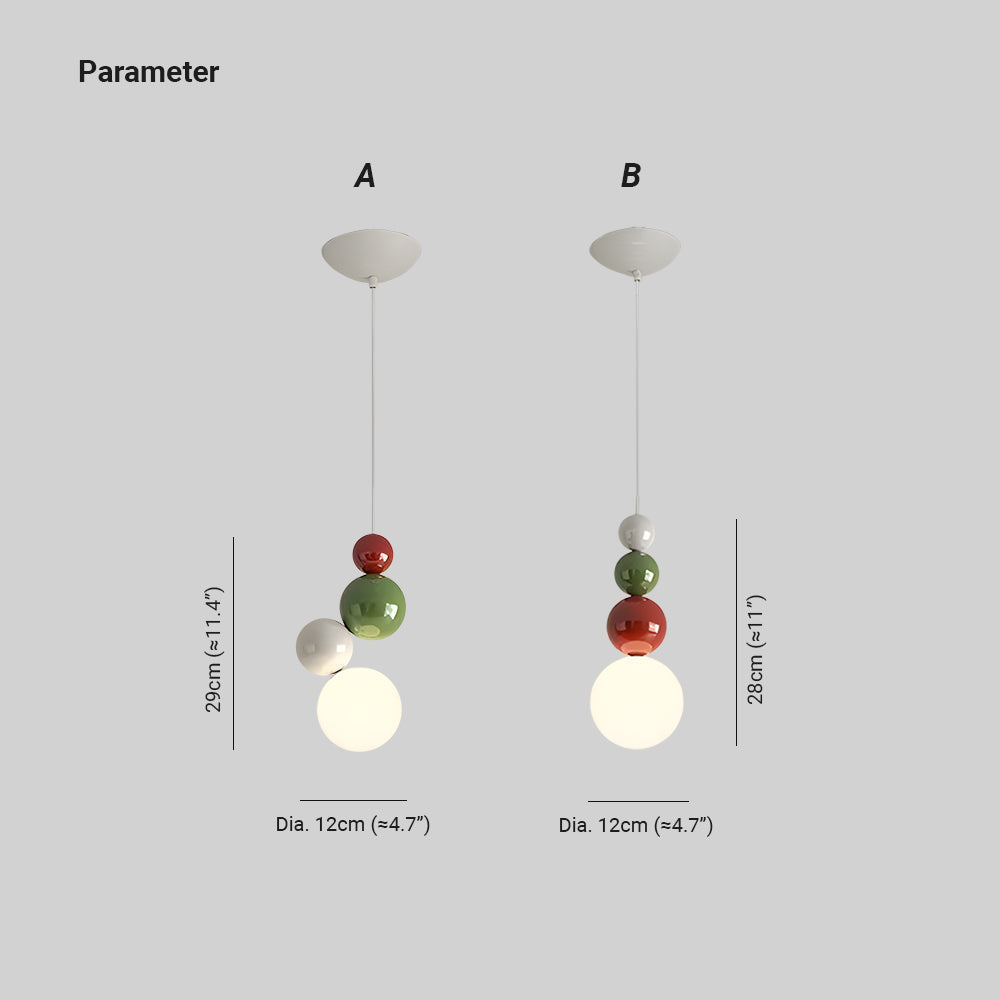 Navulos Modern LED Pendant Light White Metal Bedroom Living Room