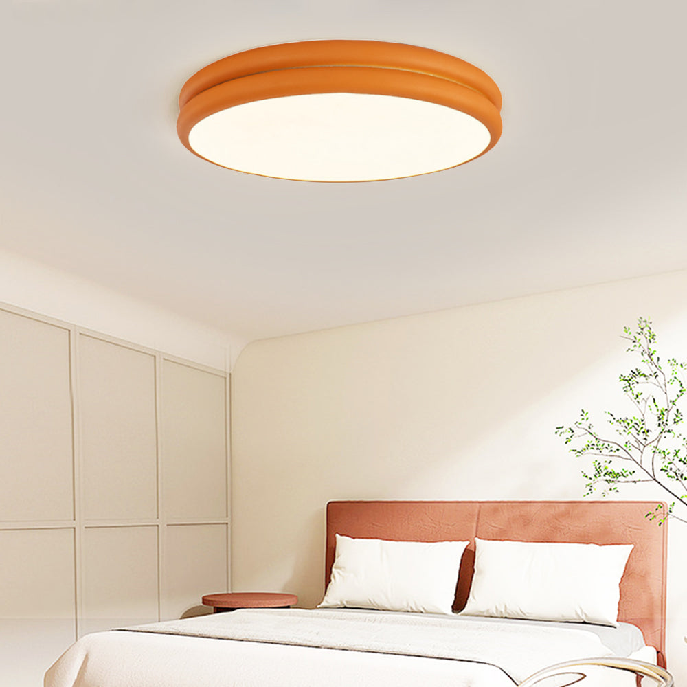 Gogikar Minimalism Colorful Flush Mount Ceiling Light Double-layered Design