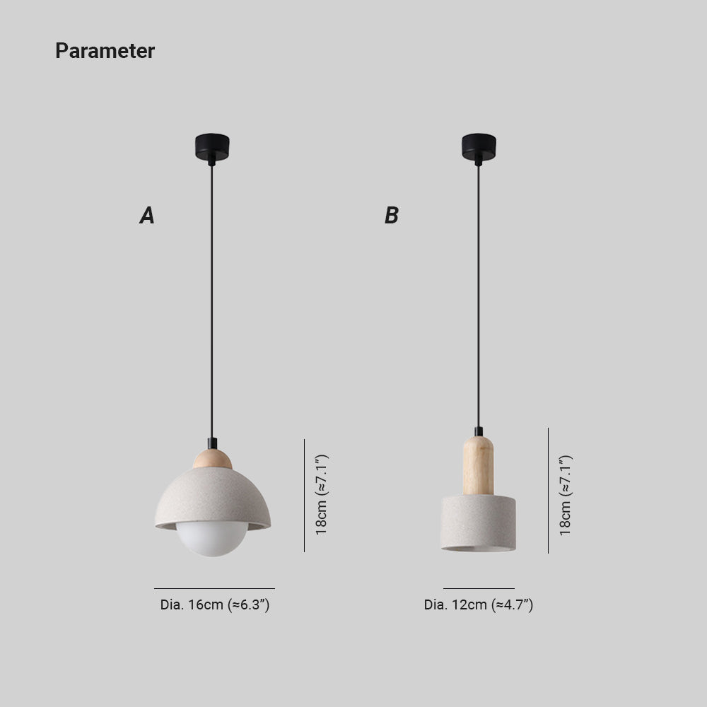 Latages Modern Pendant Light Cement White Bedroom/Kitchen Island