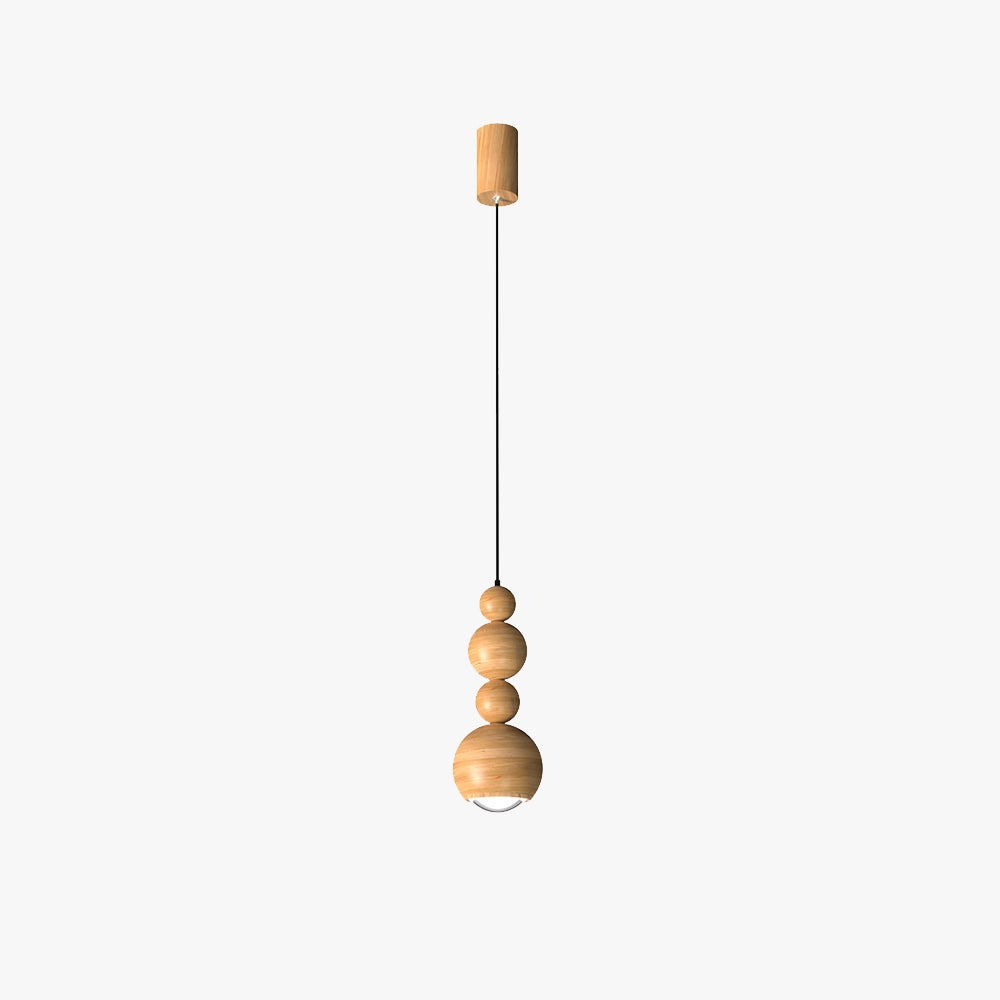 Banadim Vintage LED Pendant Globe Light White Metal Wood Bedroom